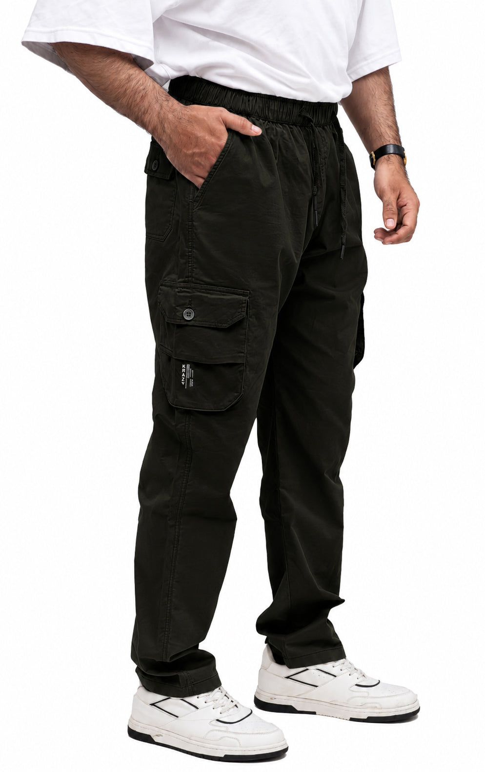 Men's Cargo Pant – Pure Cotton Fabric | Relaxed Cargo Fit Pant (Matte Black)