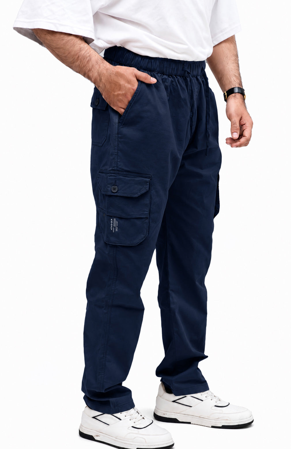 Men's Cargo Pant – Pure Cotton Fabric | Relaxed Cargo Fit Pant (Midnight Blue)