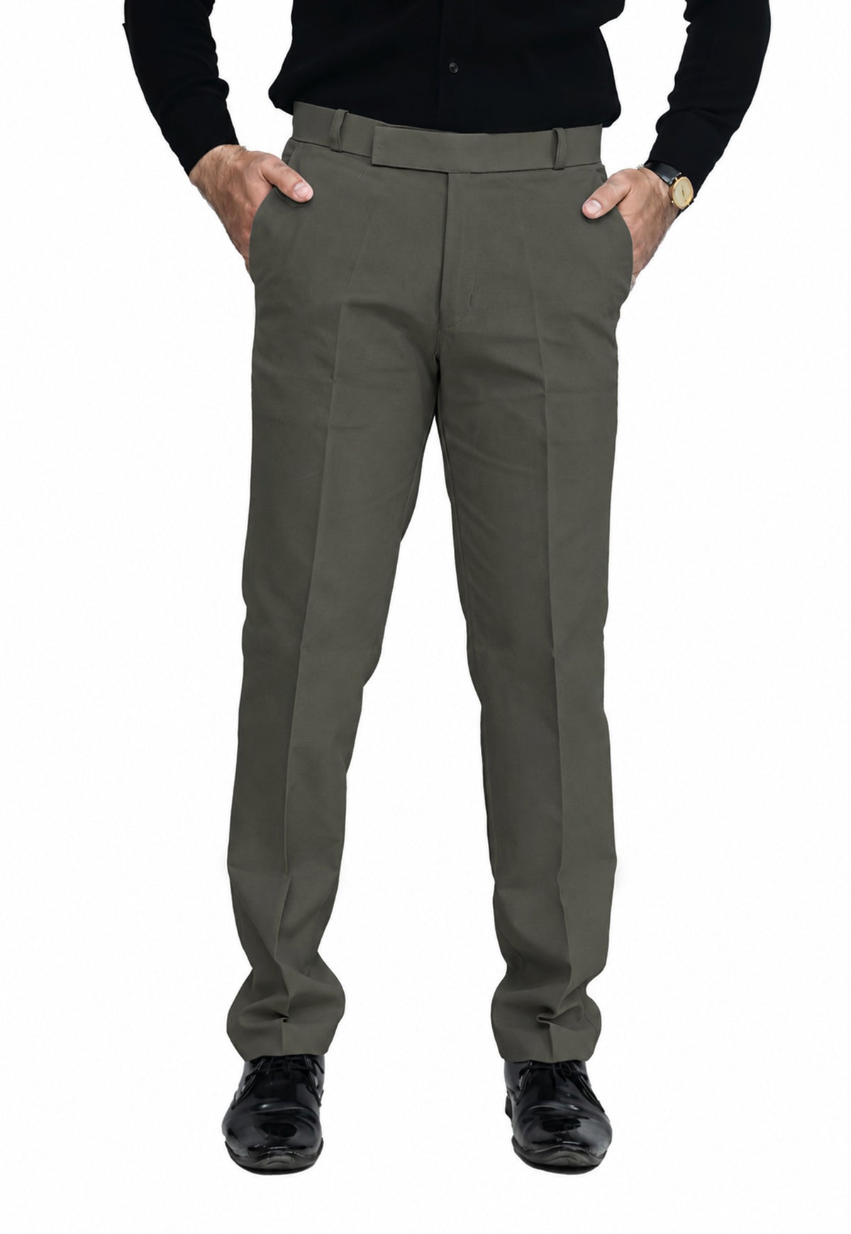 Men's Formal Trouser – Pure Cotton Fabric | Classic Formal Fit Pant (Olive Green)