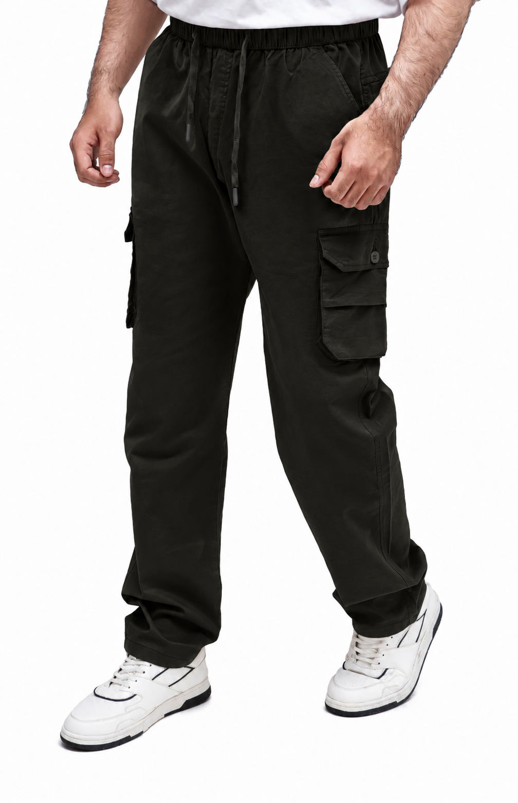 Men's Cargo Pant – Pure Cotton Fabric | Relaxed Cargo Fit Pant (Matte Black)