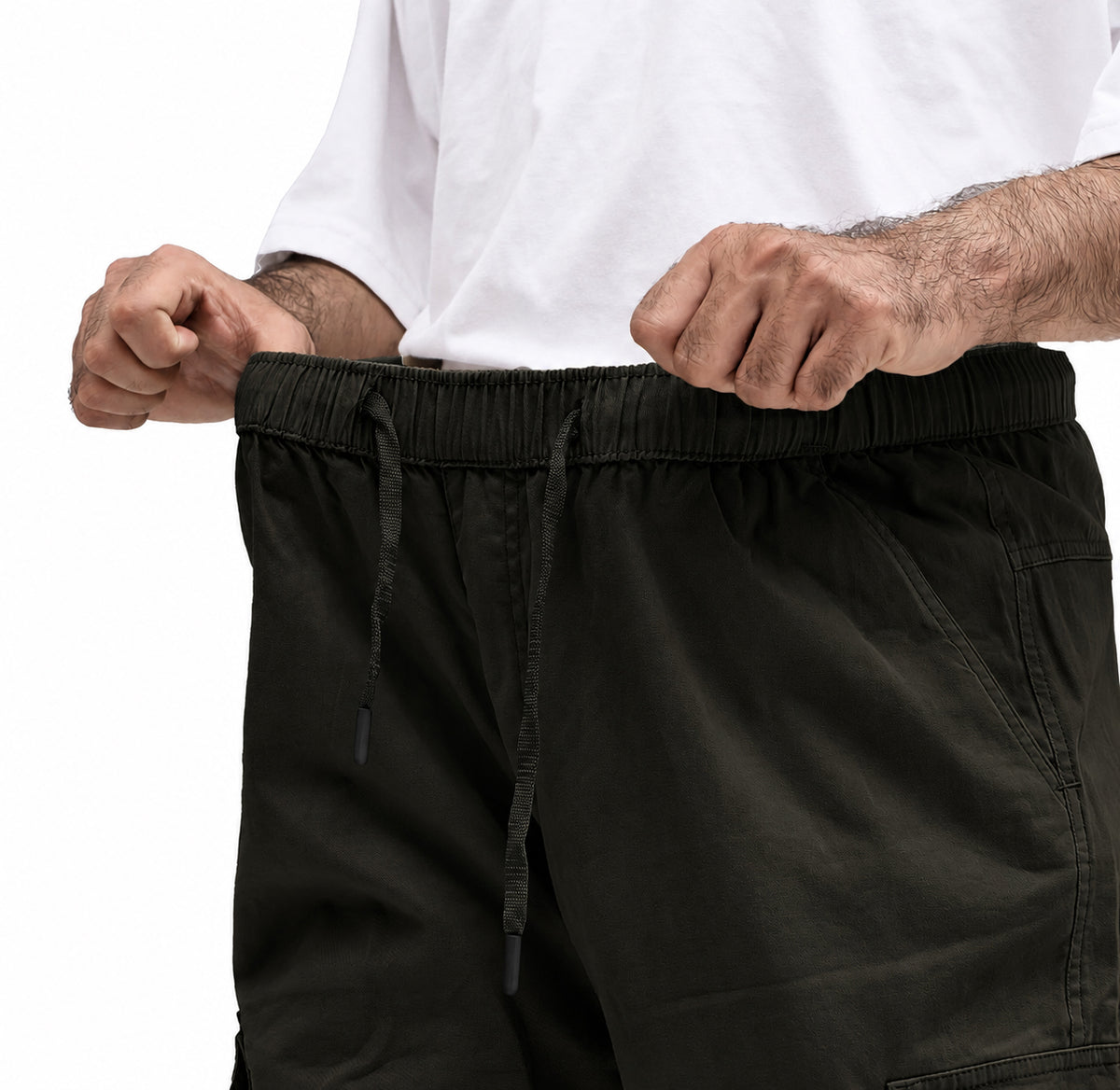 Men's Cargo Pant – Pure Cotton Fabric | Relaxed Cargo Fit Pant (Matte Black)