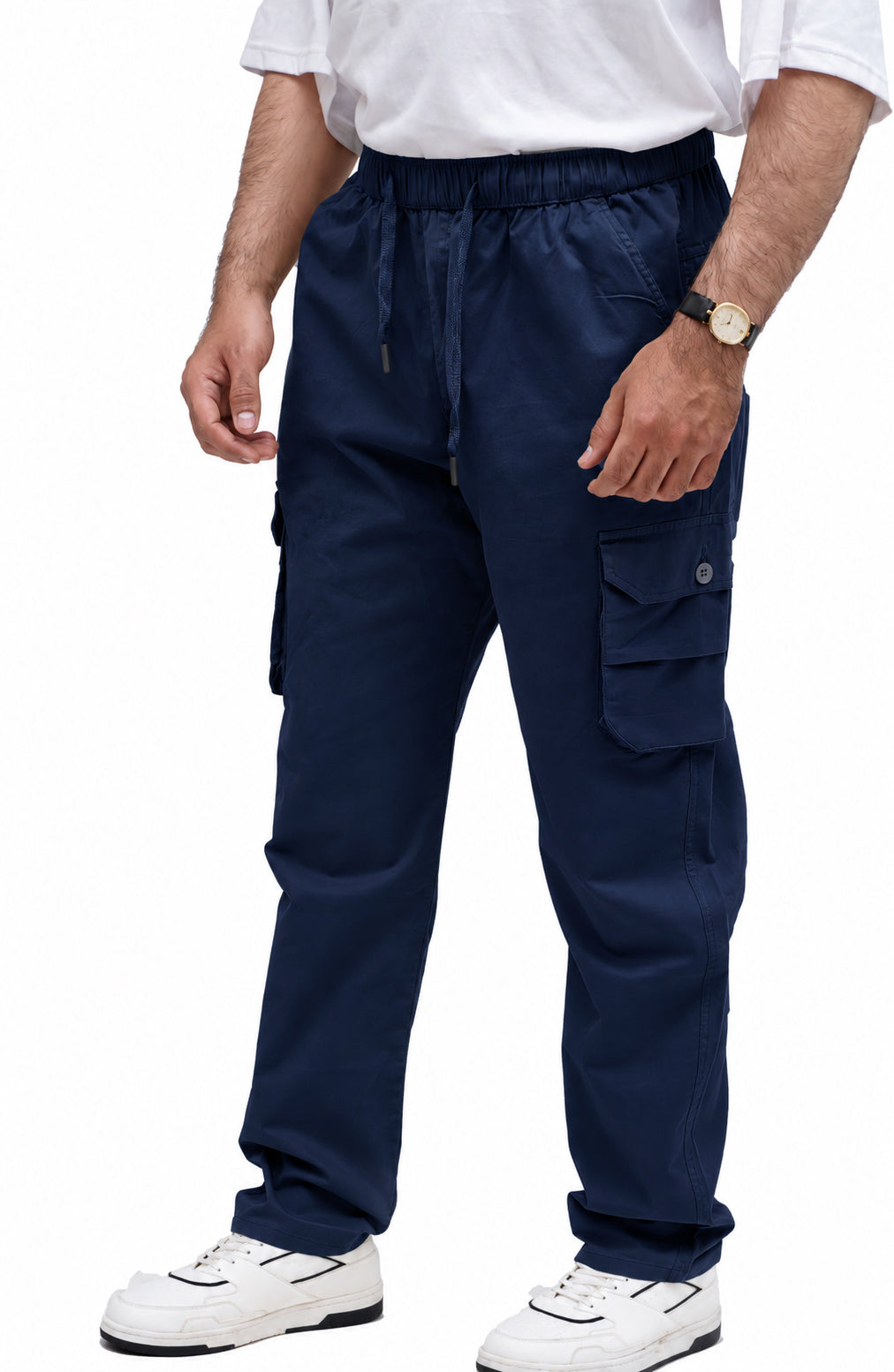 Men's Cargo Pant – Pure Cotton Fabric | Relaxed Cargo Fit Pant (Midnight Blue)