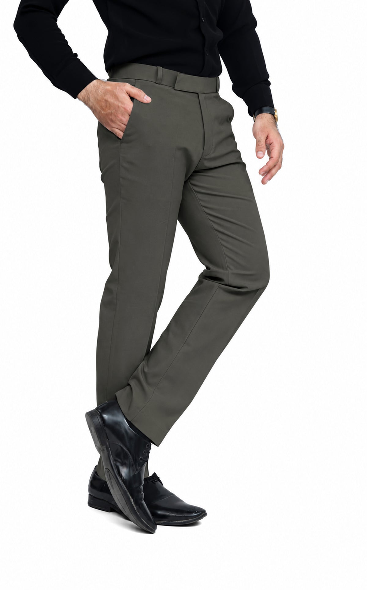 Men's Formal Trouser – Pure Cotton Fabric | Classic Formal Fit Pant (Olive Green)