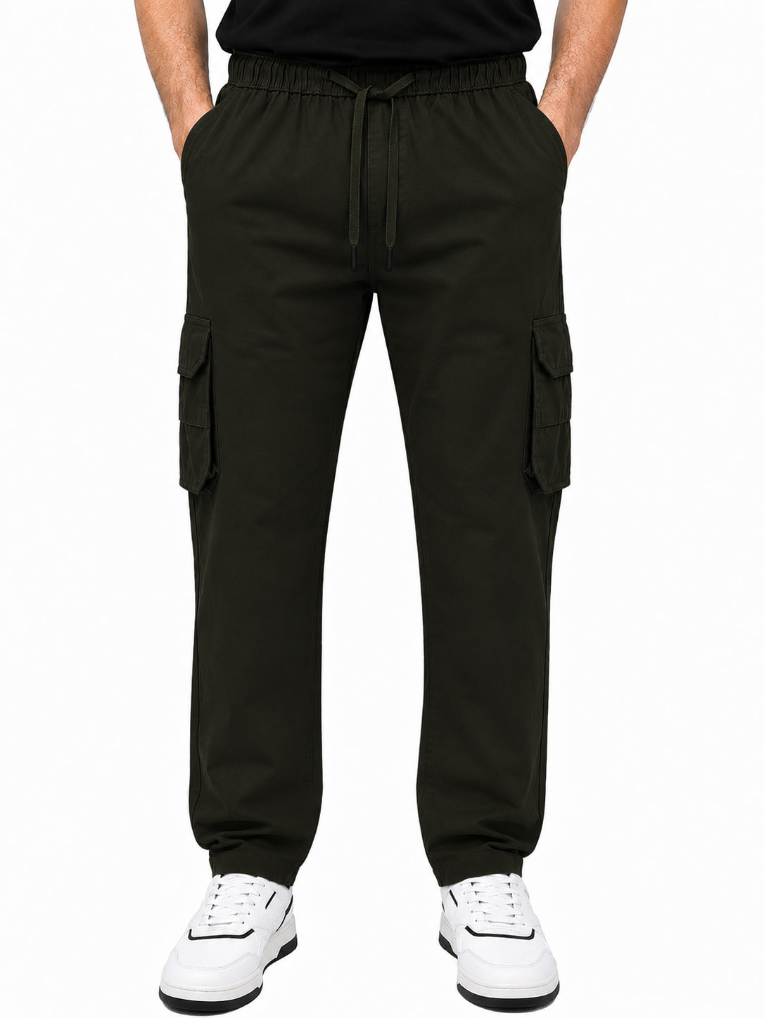 Men's Cargo Pant – Pure Cotton Fabric | Relaxed Cargo Fit Pant (Matte Black)
