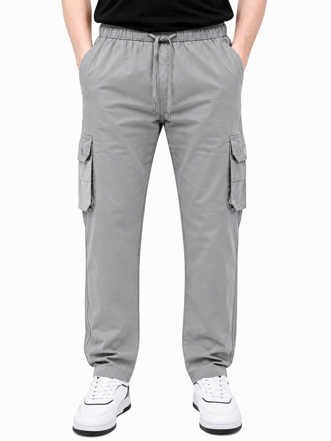 Men's Cargo Pant – Pure Cotton Fabric | Relaxed Cargo Fit Pant (Light Grey)