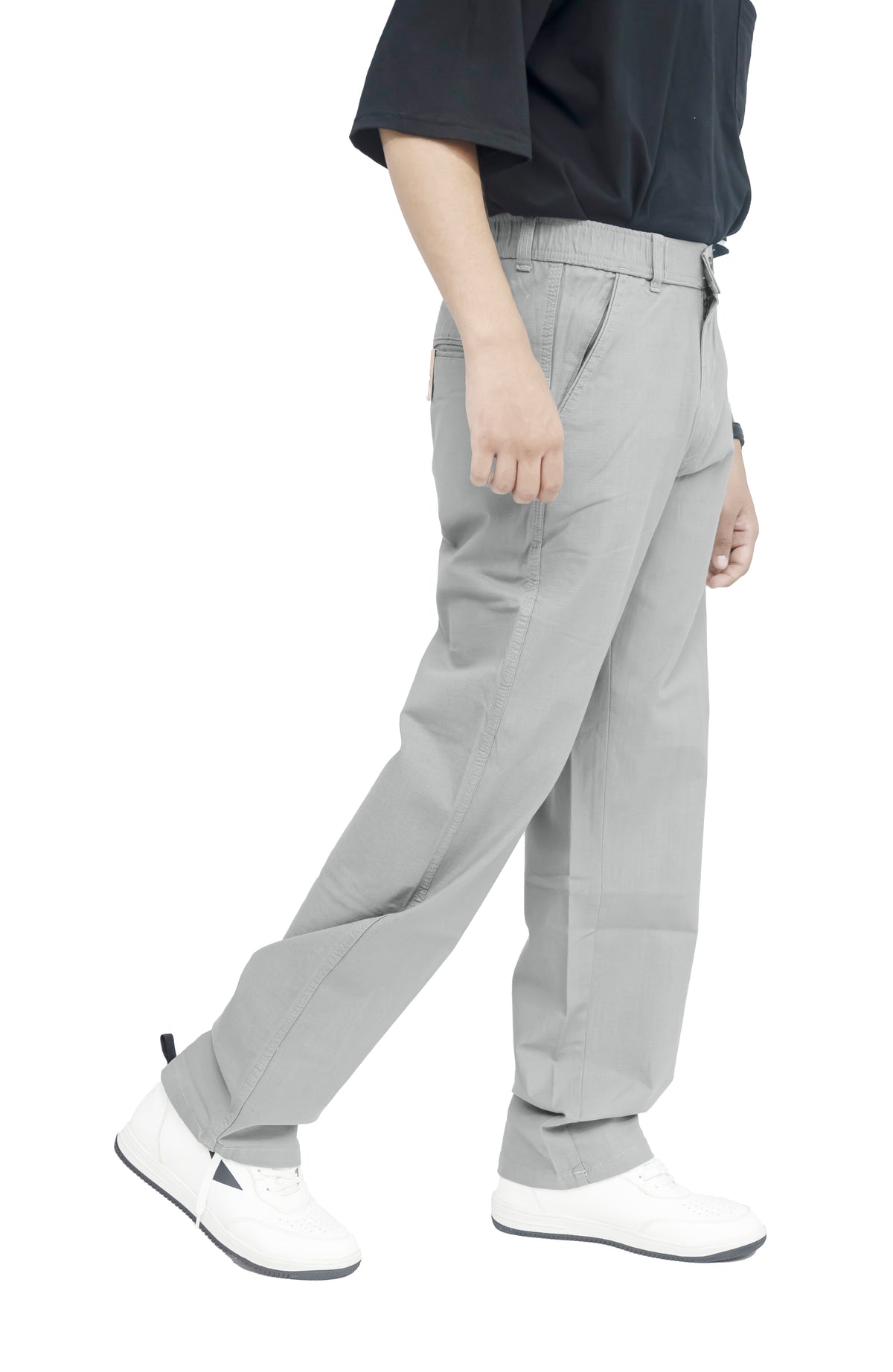 Men's Linen Blend Baggy Fit Trouser – Ice Grey