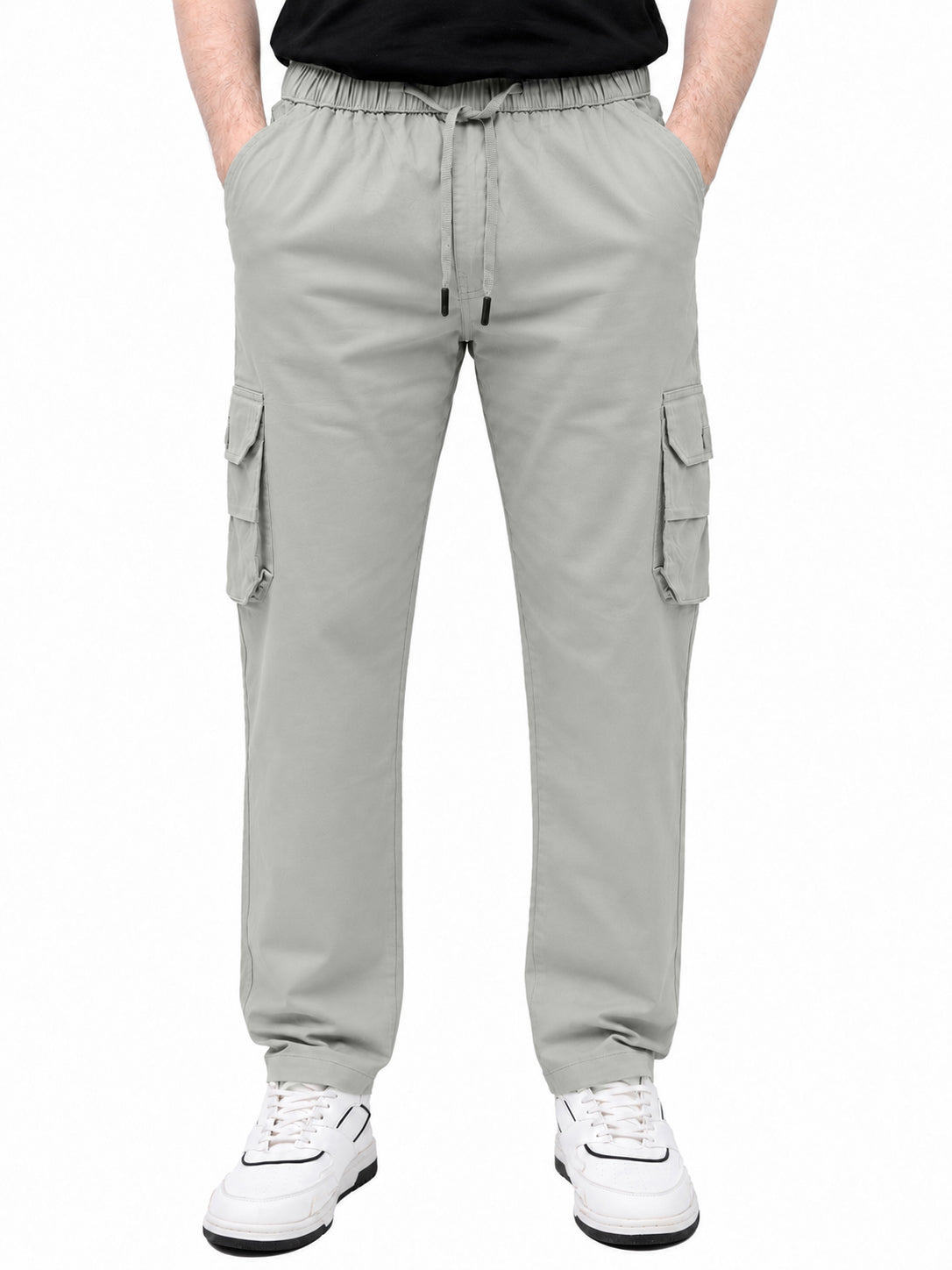 Men's Cargo Pant – Pure Cotton Fabric | Relaxed Cargo Fit Pant (Light Grey)