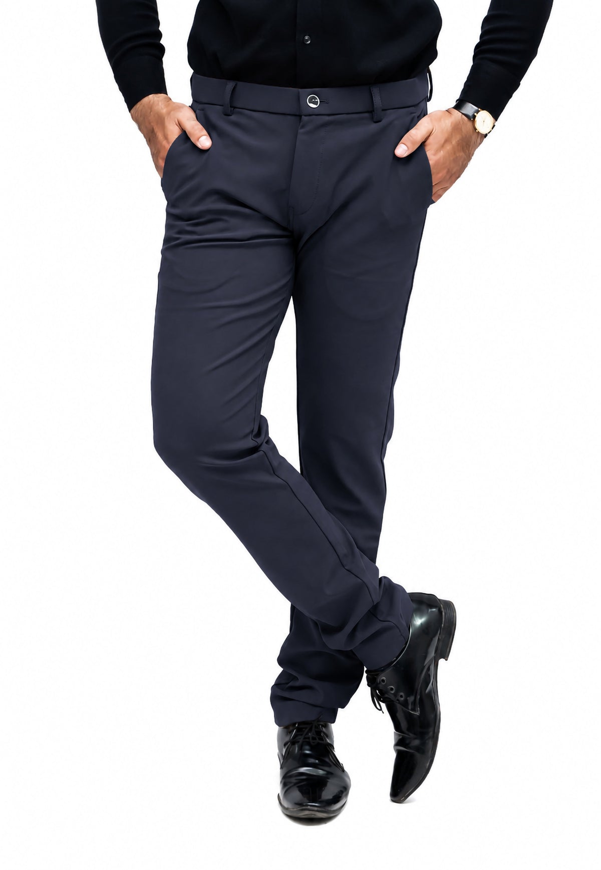 Men's Slim Fit Formal Trouser (Navy Blue)