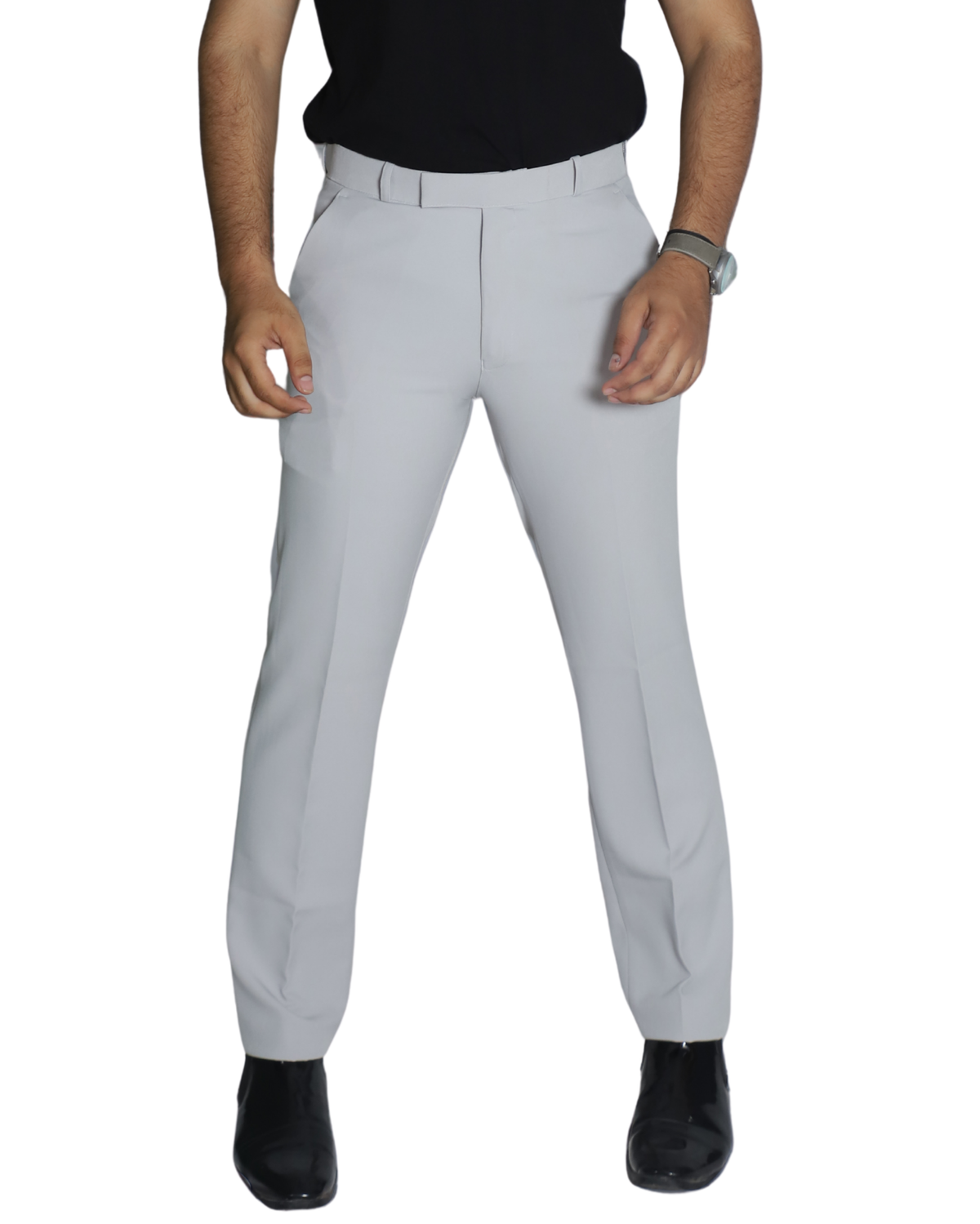Zlatan LuxeSoft Pants – White | 4-Way Stretch & Wrinkle-Resistant