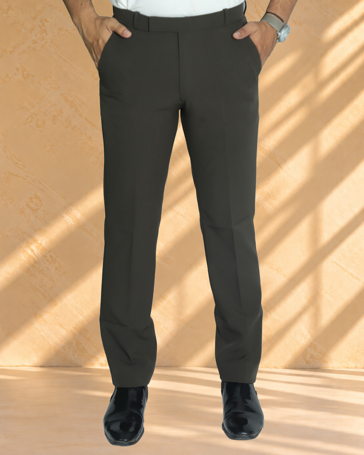 Zlatan LuxeSoft Pants – Charcoal Grey | 2–4 Way Stretch & Wrinkle Resistant