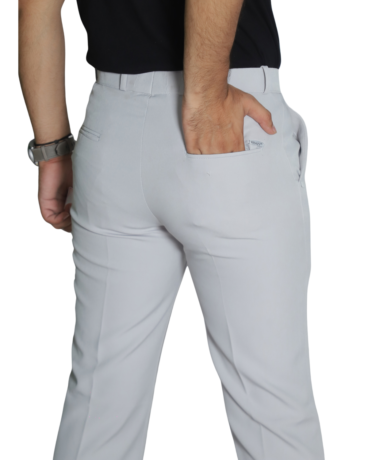 Zlatan LuxeSoft Pants – White | 4-Way Stretch & Wrinkle-Resistant