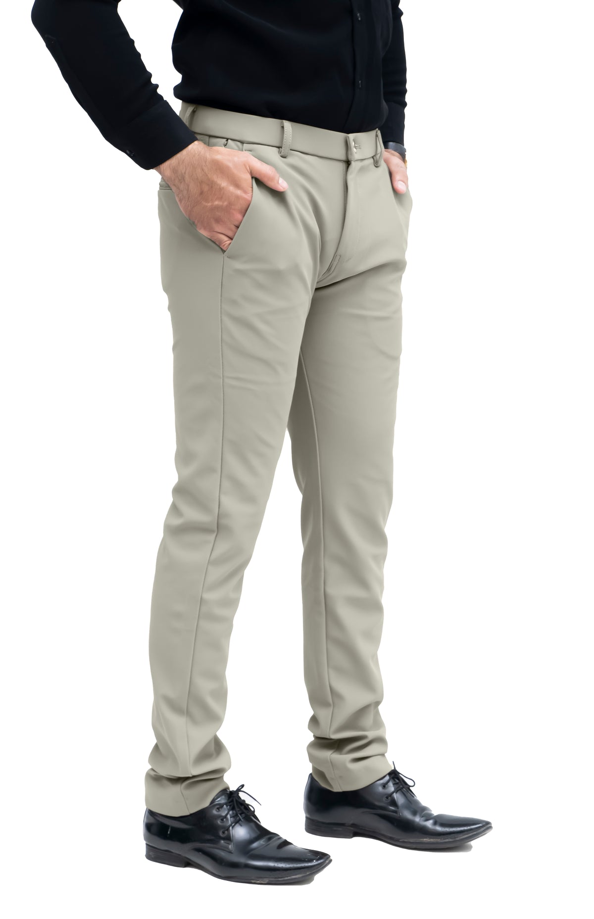 Men's Slim Fit Formal Trouser (Stone Beige)