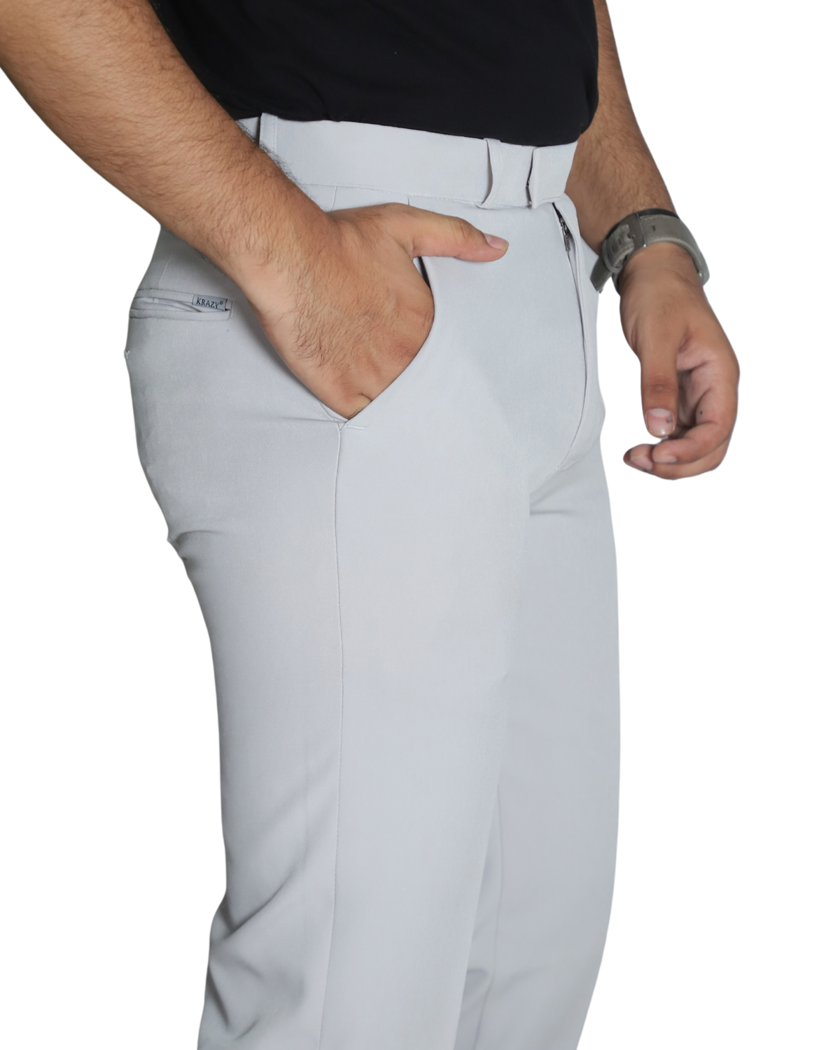 Zlatan LuxeSoft Pants – White | 4-Way Stretch & Wrinkle-Resistant