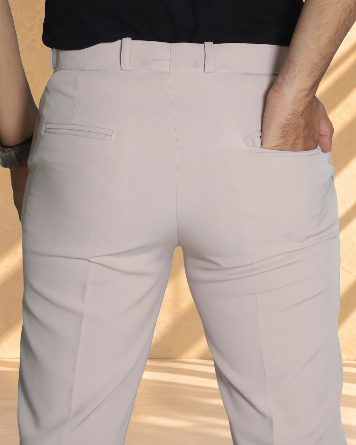 Zlatan LuxeSoft Pants – Cream | Stretchable & Wrinkle Resistant