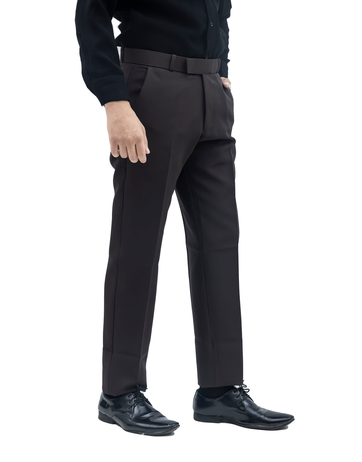 Men's Formal Trouser – Polyester Spandex/Lycra Fabric | Classic Formal Fit Pant (Coffee Brown)