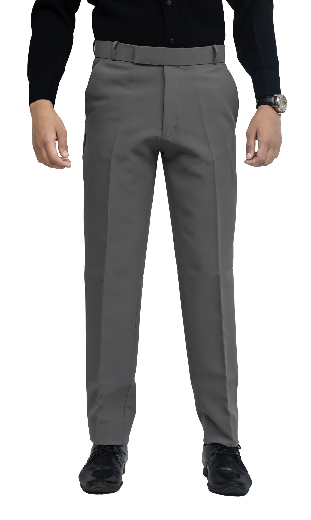 Men's Formal Trouser – Polyester Spandex/Lycra Fabric | Classic Formal Fit Pant (Charcoal Grey)