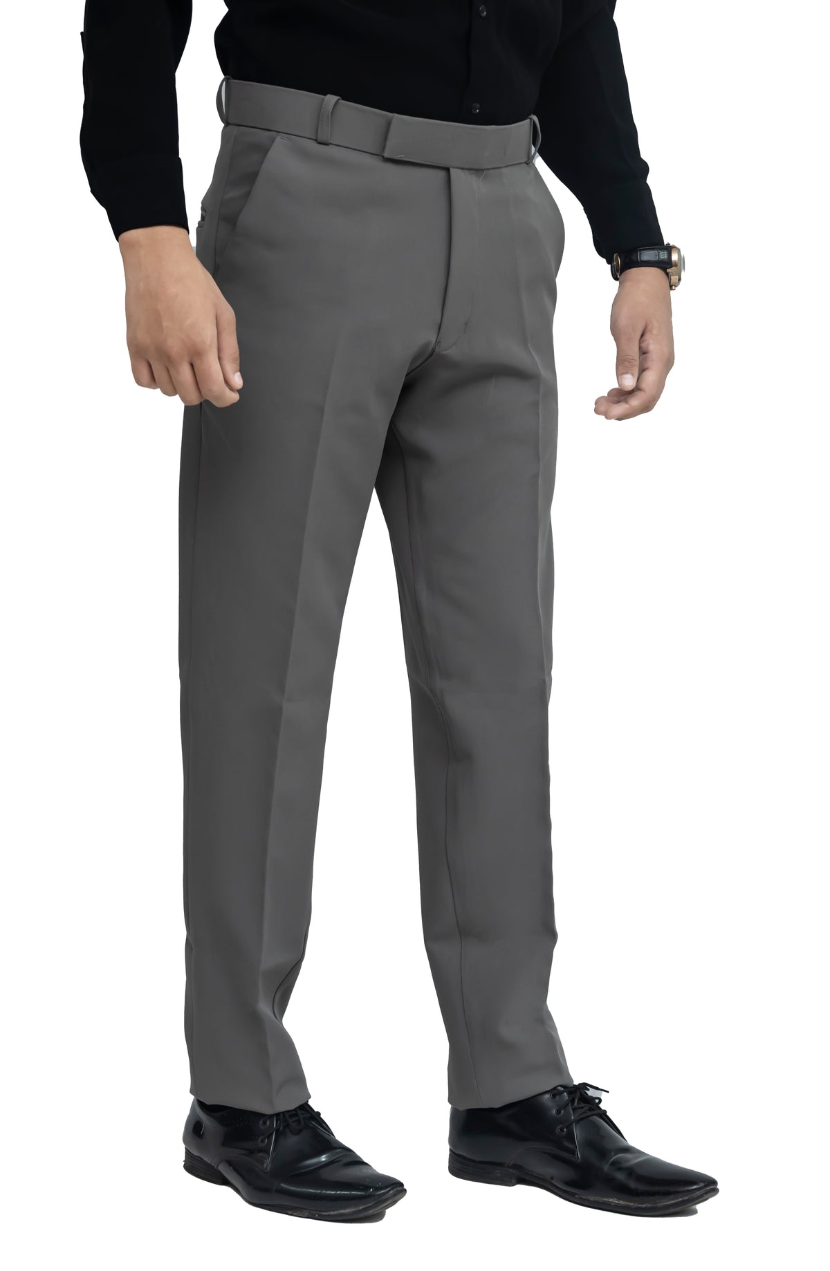 Men's Formal Trouser – Polyester Spandex/Lycra Fabric | Classic Formal Fit Pant (Charcoal Grey)