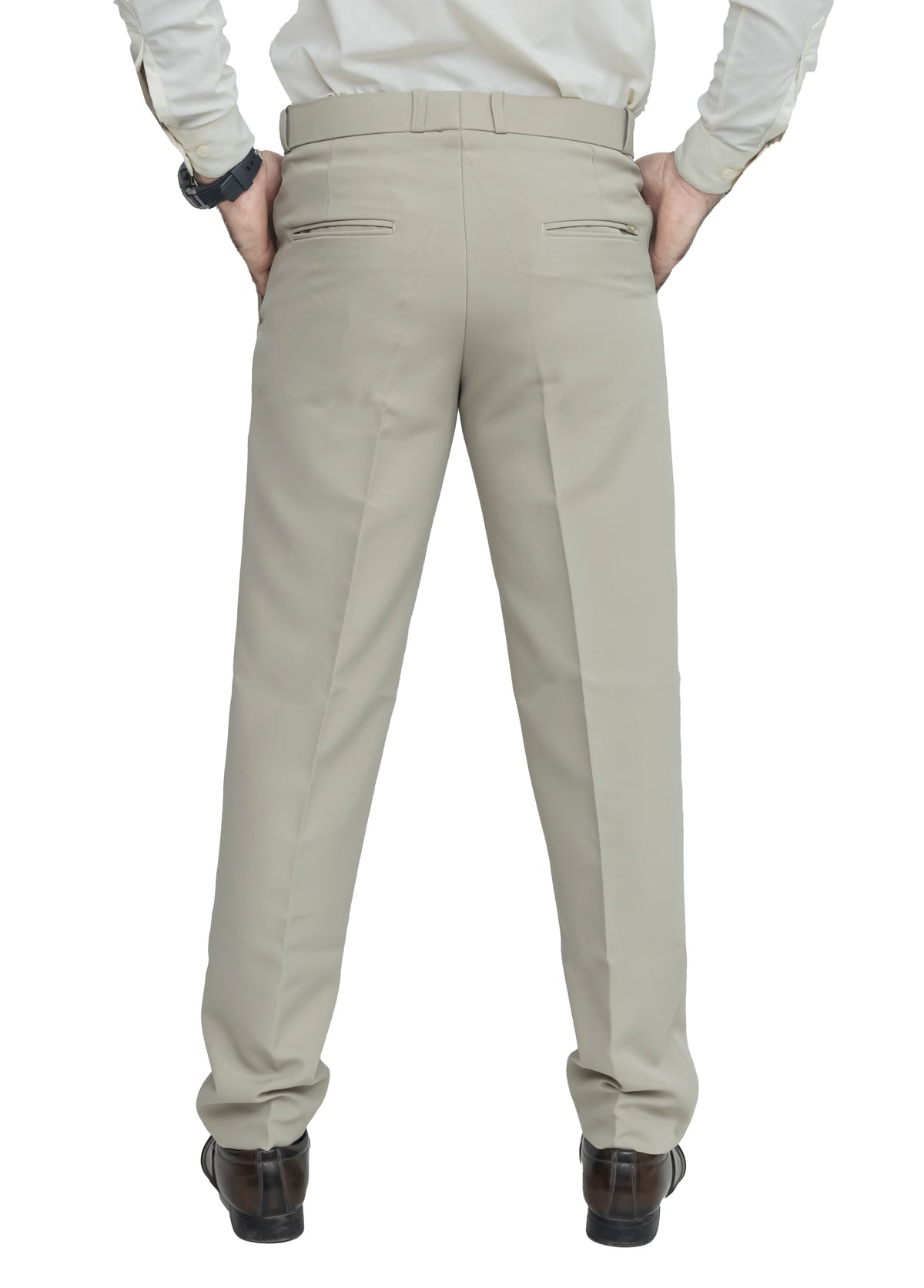 Men's Formal Trouser – Polyester Spandex/Lycra Fabric | Classic Formal Fit Pant (Ivory Beige)