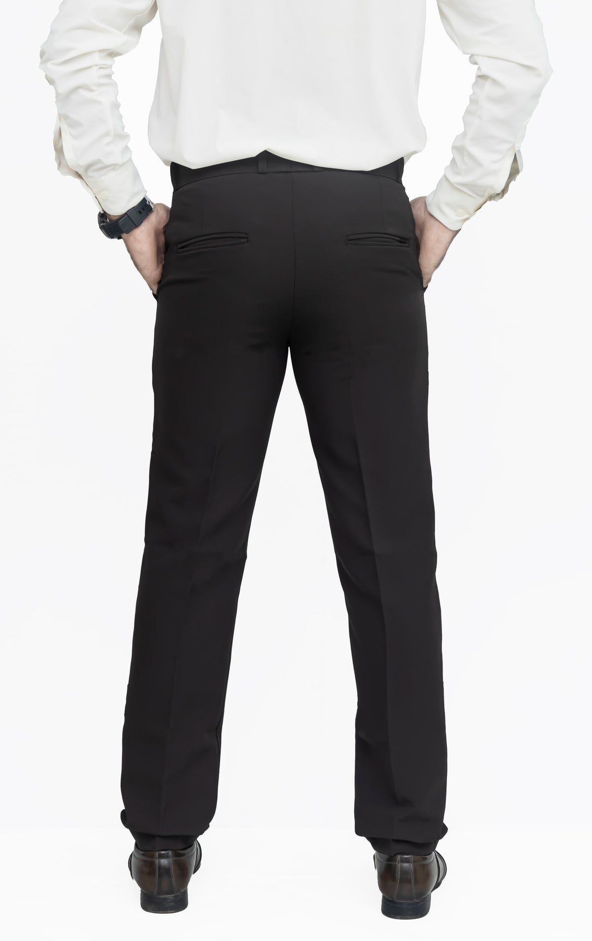 Men's Formal Trouser – Polyester Spandex/Lycra Fabric | Classic Formal Fit Pant (Jet Black)