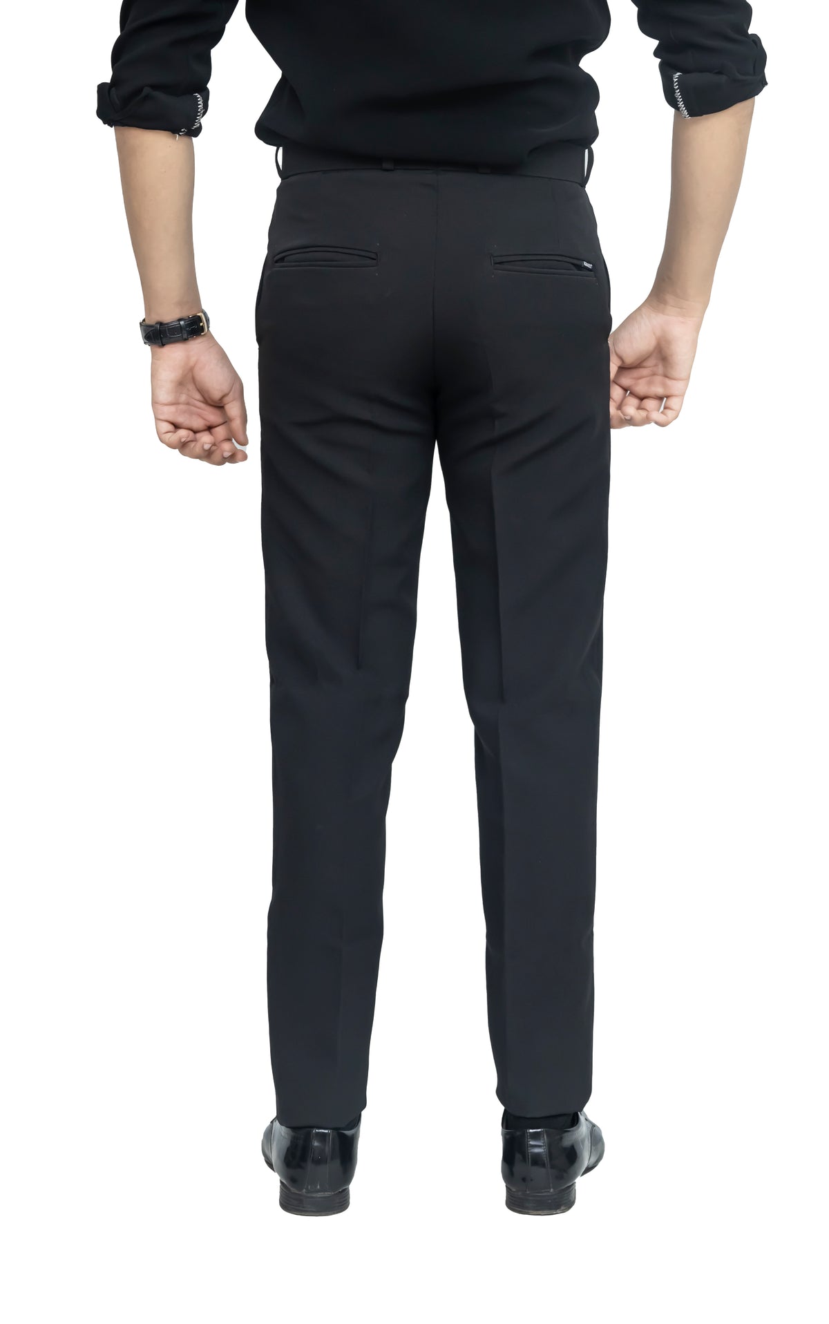 Men's Formal Trouser – Polyester Spandex/Lycra Fabric | Classic Formal Fit Pant (Midnight Black)