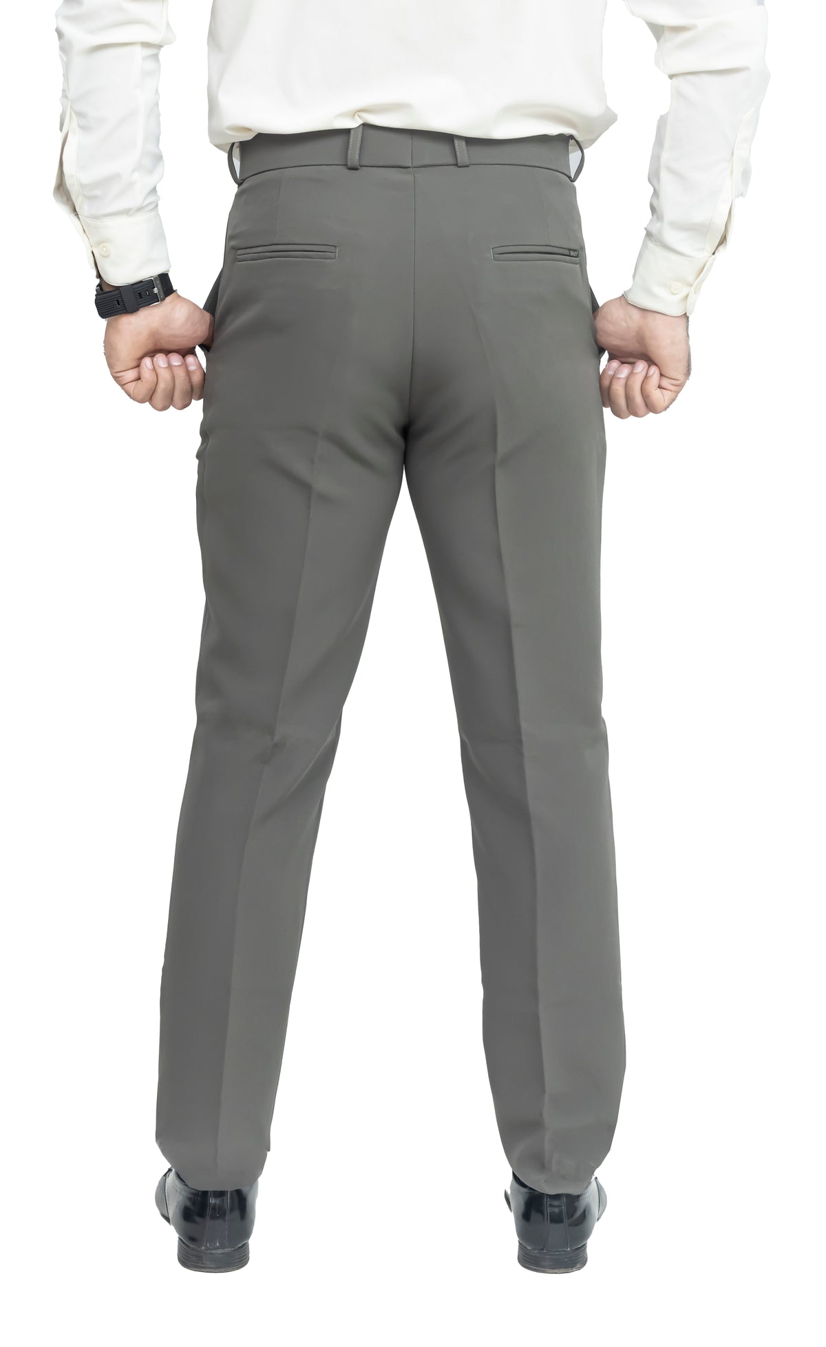 Men's Formal Trouser – Polyester Spandex/Lycra Fabric | Classic Formal Fit Pant (Steel Grey)