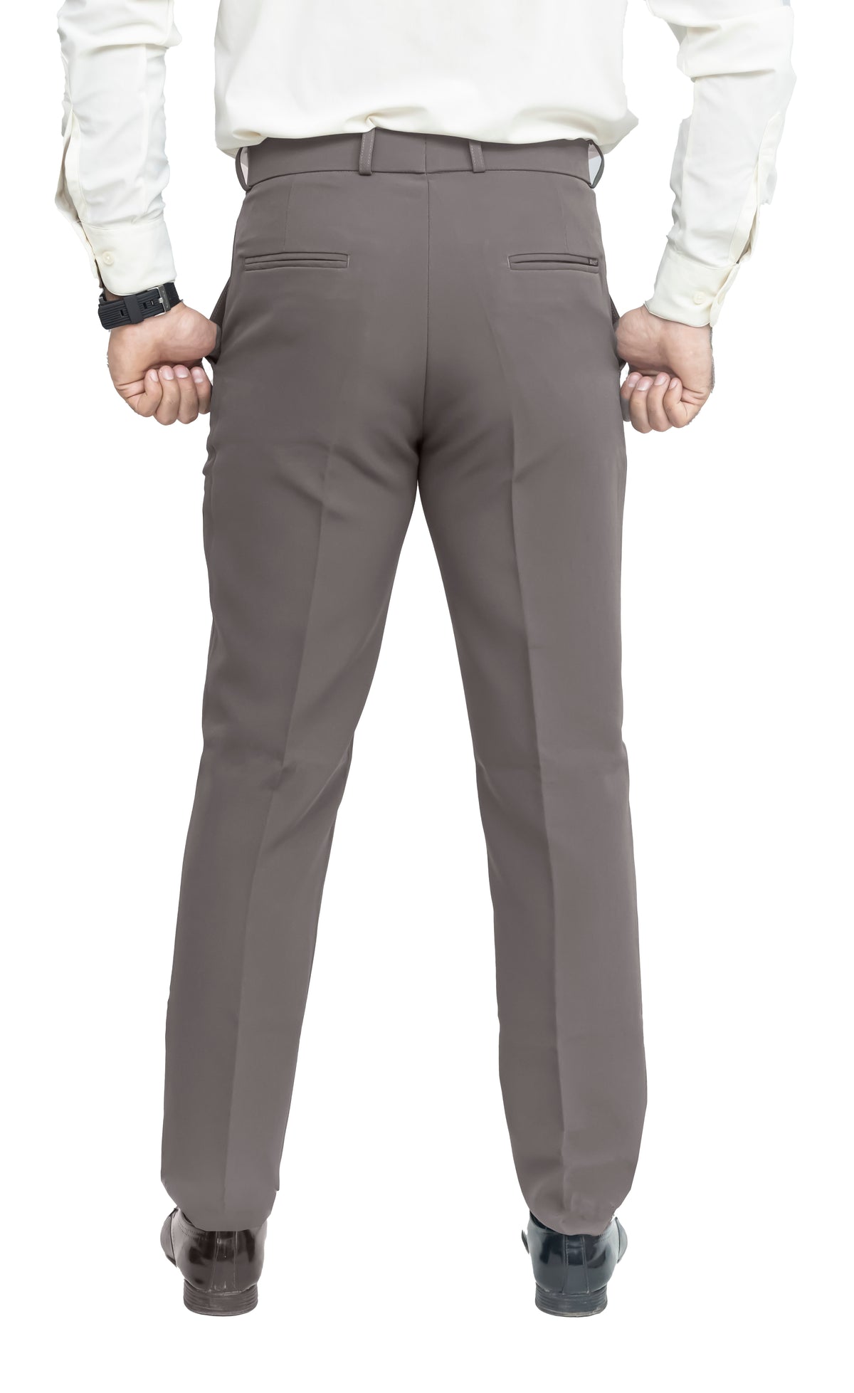 Men's Formal Trouser – Polyester Spandex/Lycra Fabric | Classic Formal Fit Pant (Taupe Brown)