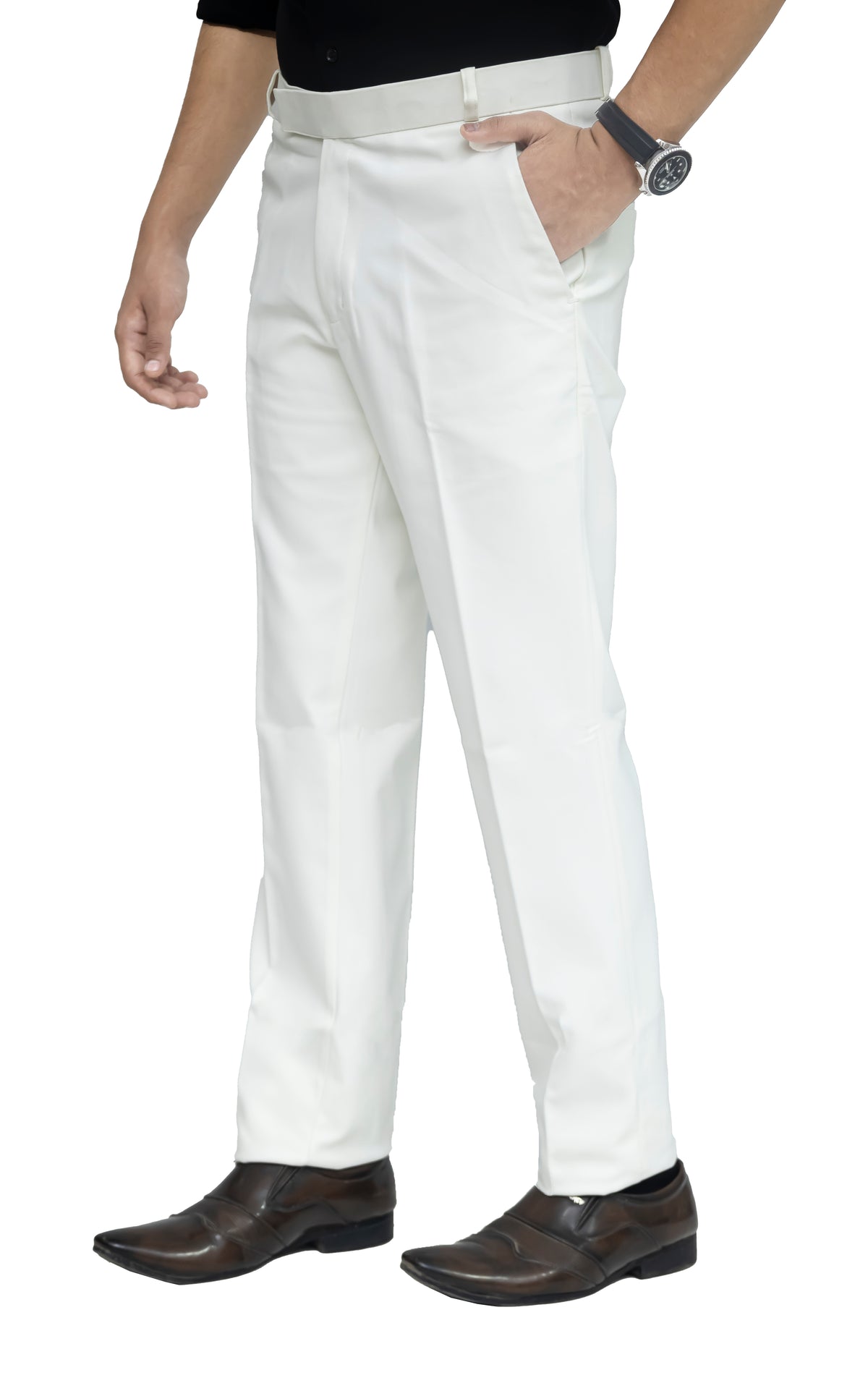 Men's Formal Trouser – Pure Cotton Fabric | Classic Formal Fit Pant (White)