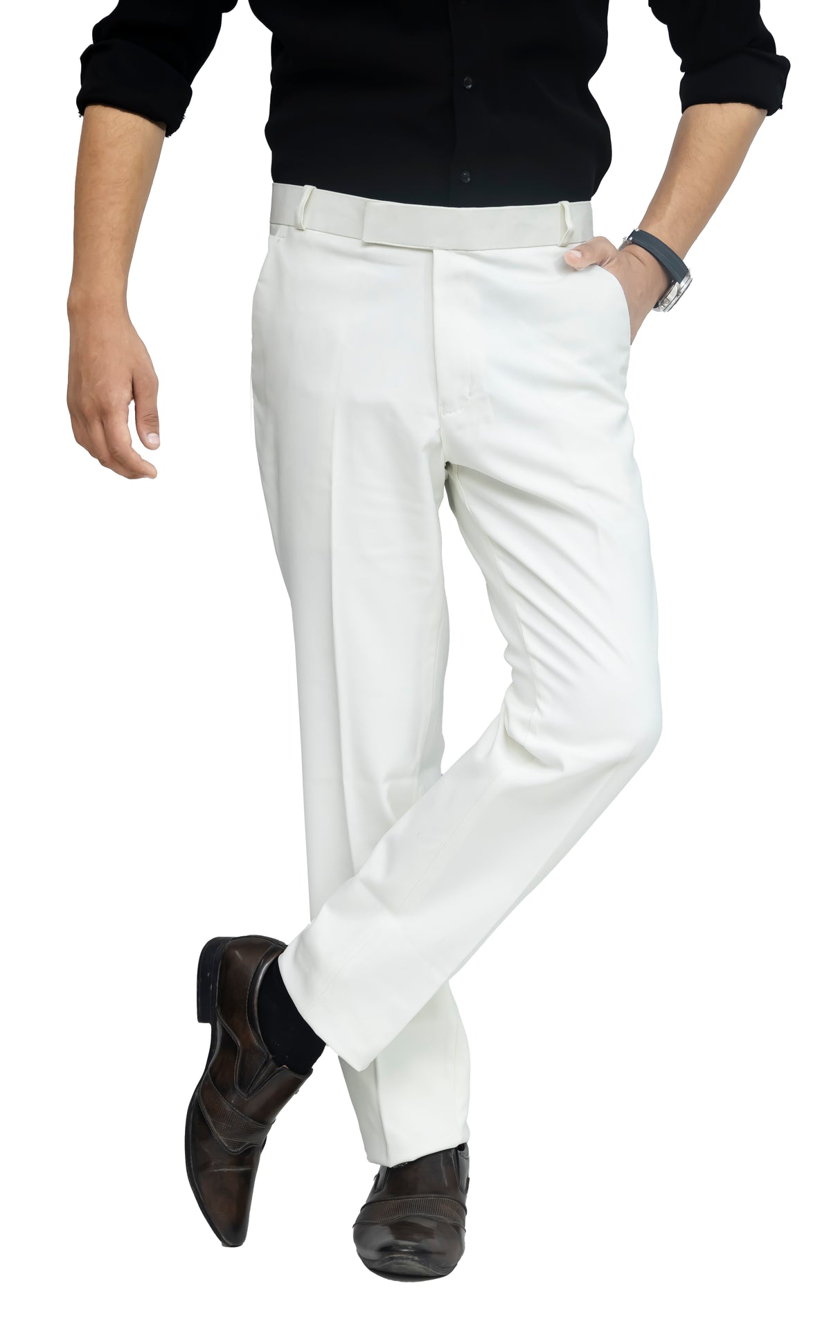 Men's Formal Trouser – Pure Cotton Fabric | Classic Formal Fit Pant (White)