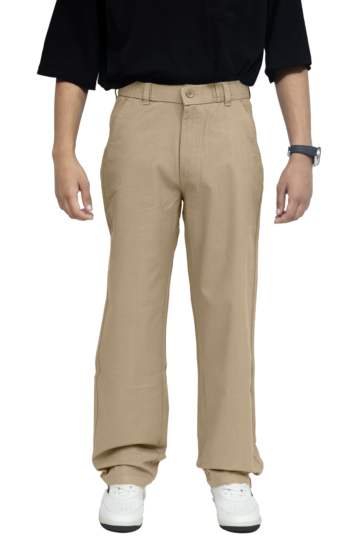 Men's Linen Blend Baggy Fit Trouser – Desert Khaki