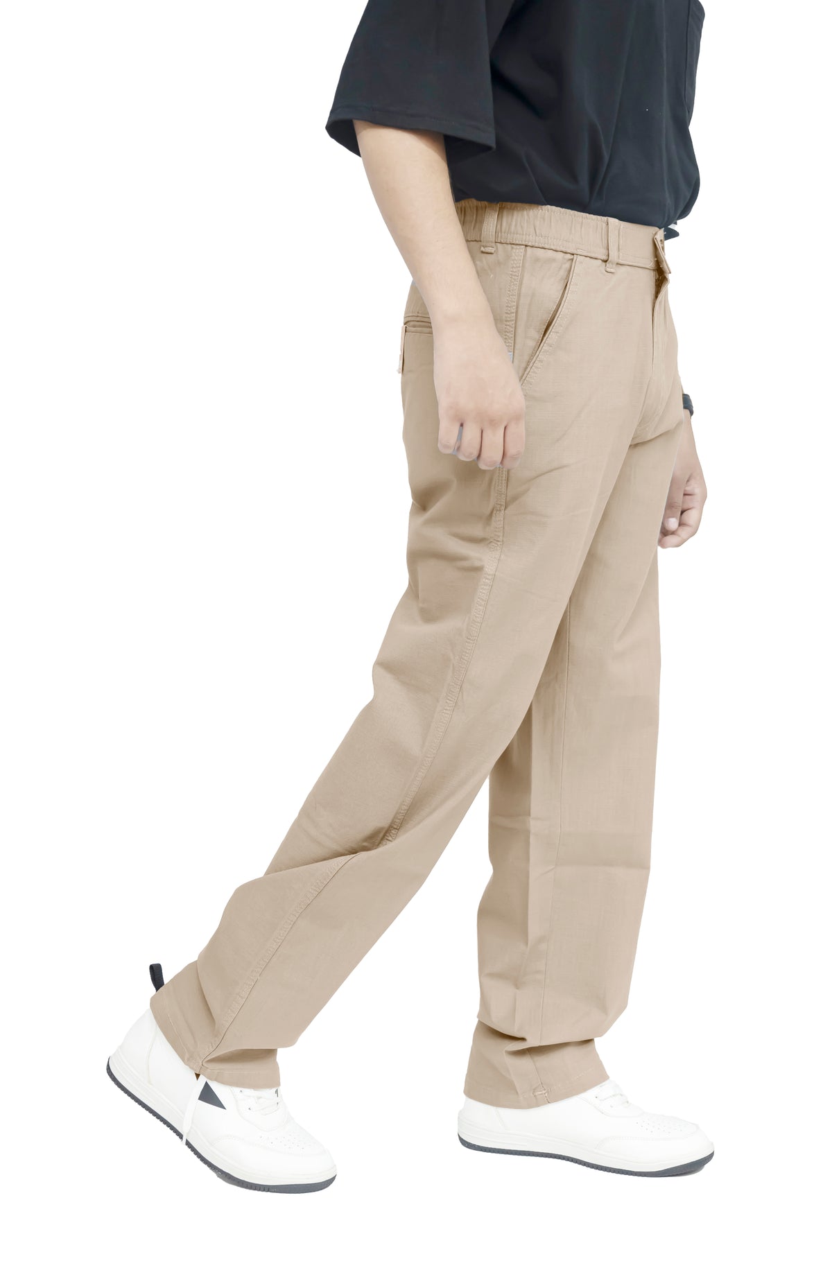 Men's Linen Blend Baggy Fit Trouser – Sand Beige