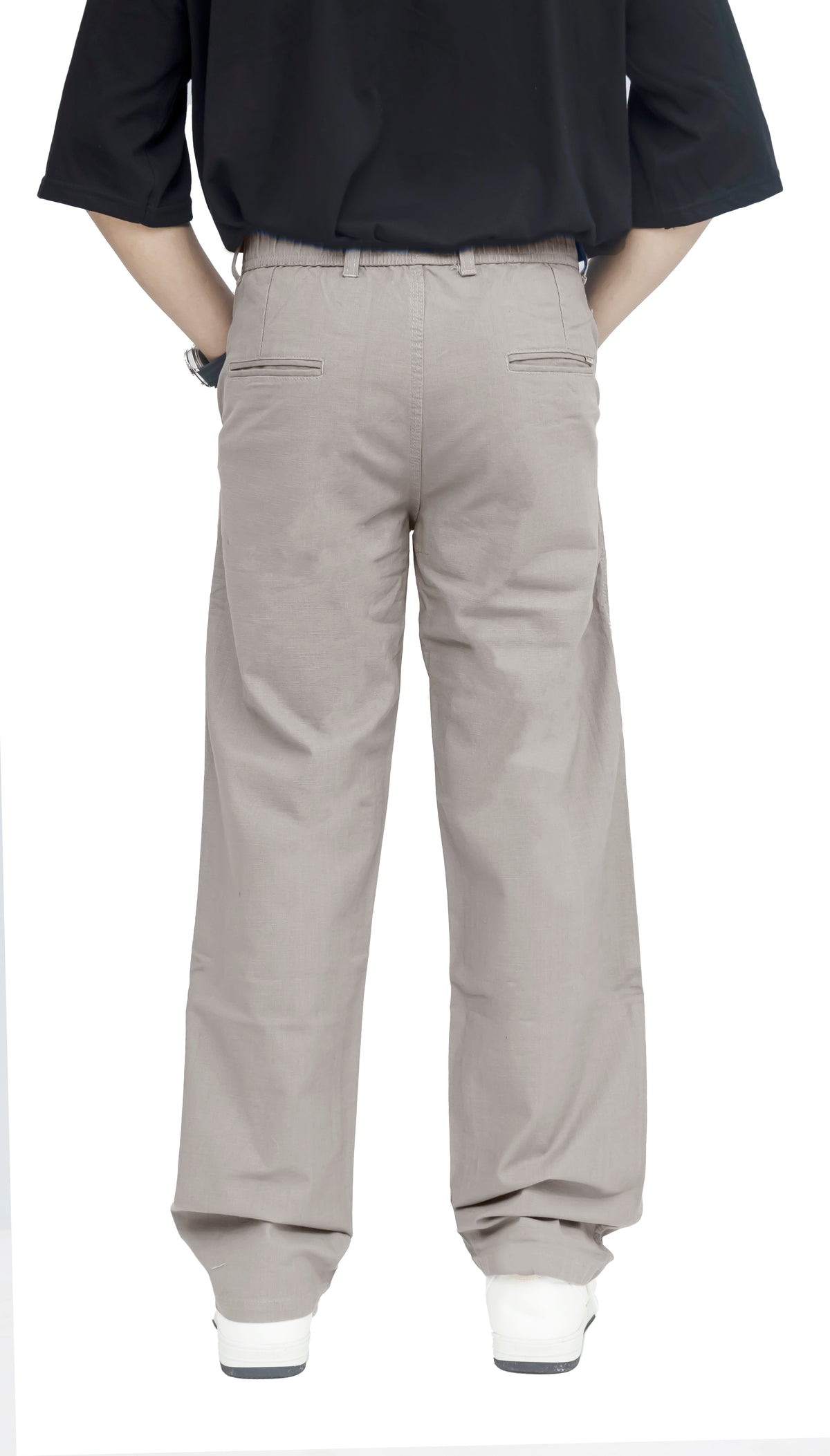 Men's Linen Blend Baggy Fit Trouser – Ash Grey
