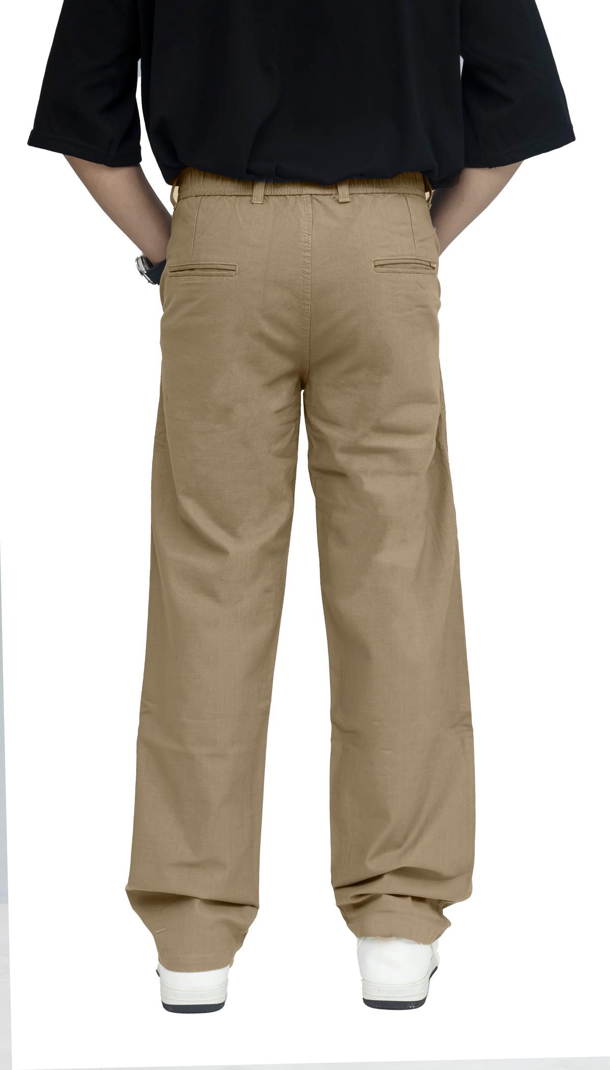 Men's Linen Blend Baggy Fit Trouser – Desert Khaki