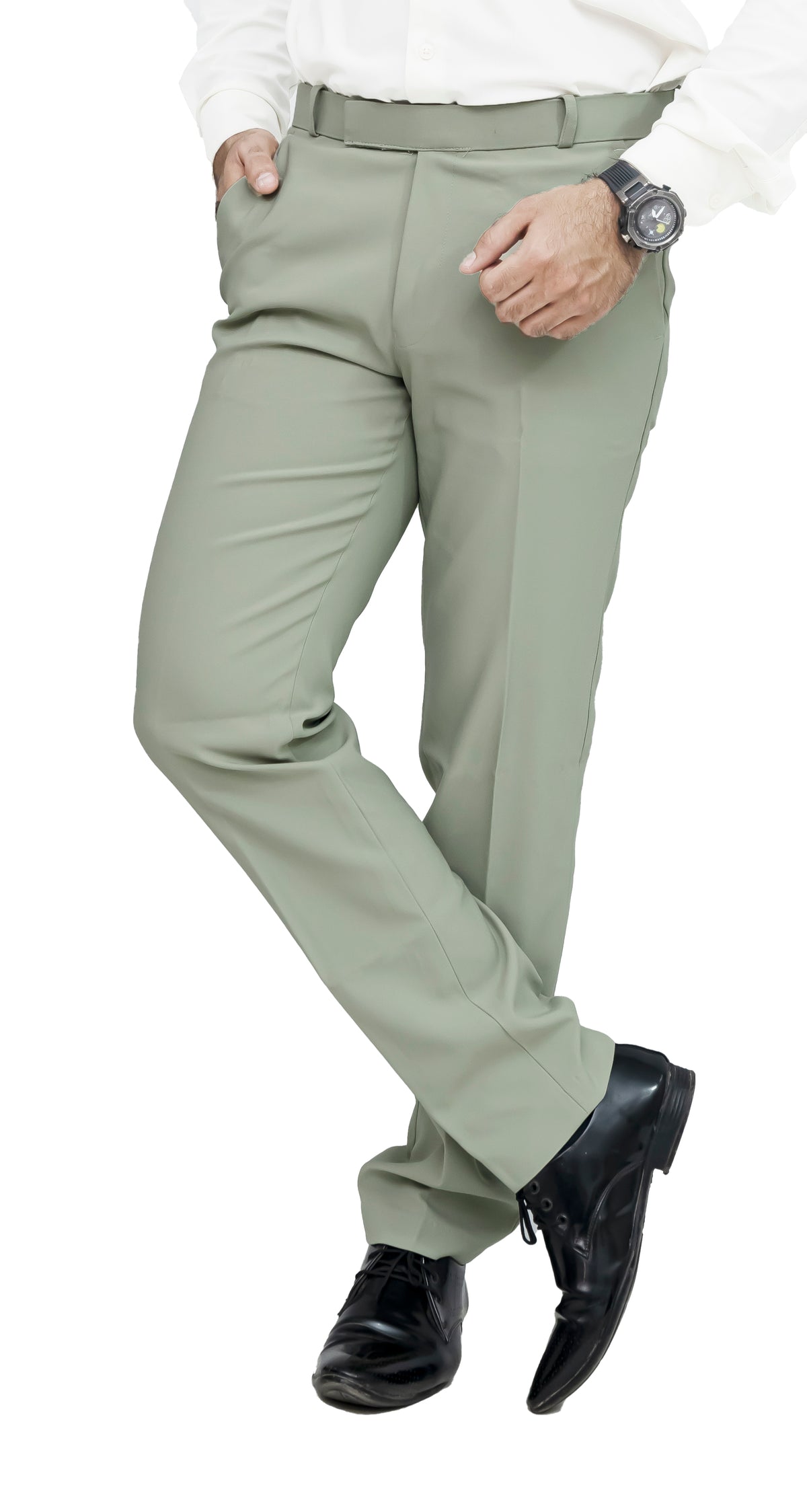 Men's Formal Trouser – Pure Cotton Fabric | Classic Formal Fit Pant (Sage Green)