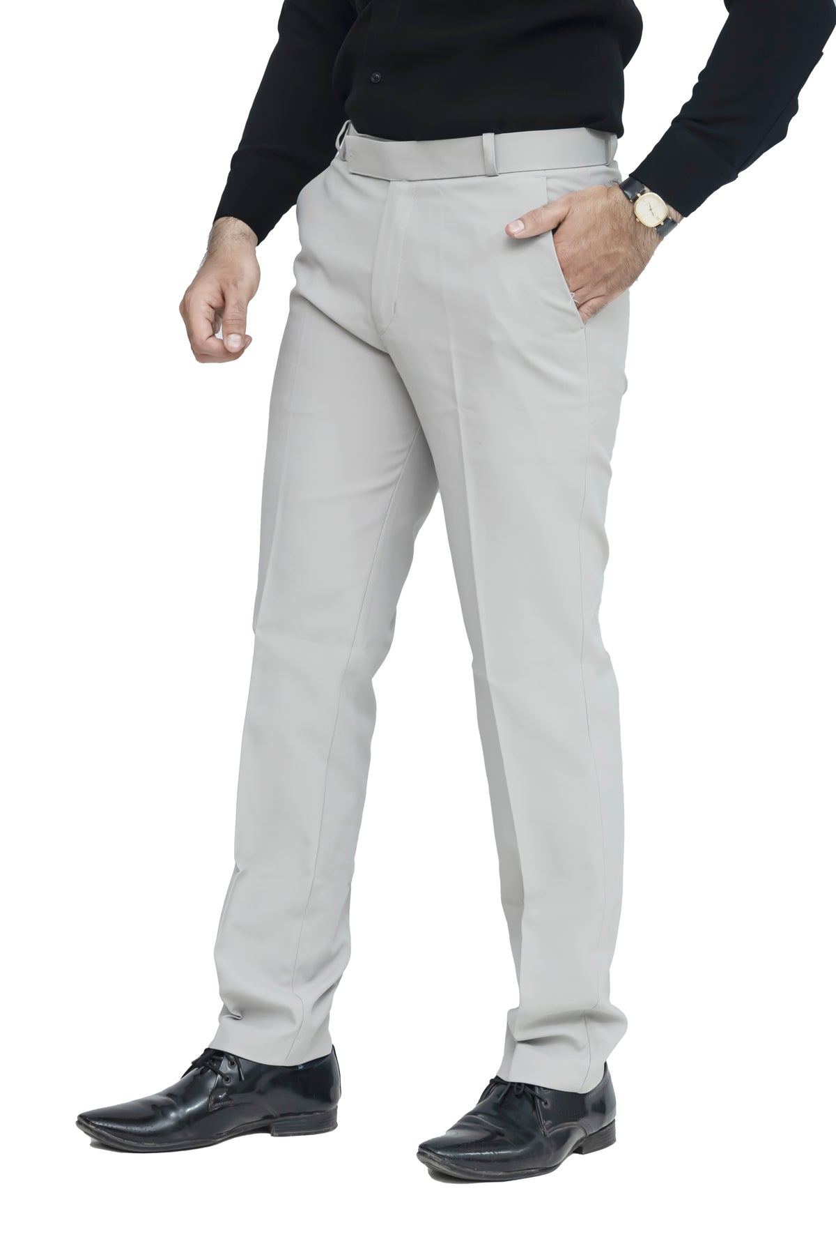 Men's Formal Trouser – Pure Cotton Fabric | Classic Formal Fit Pant (Light Grey)