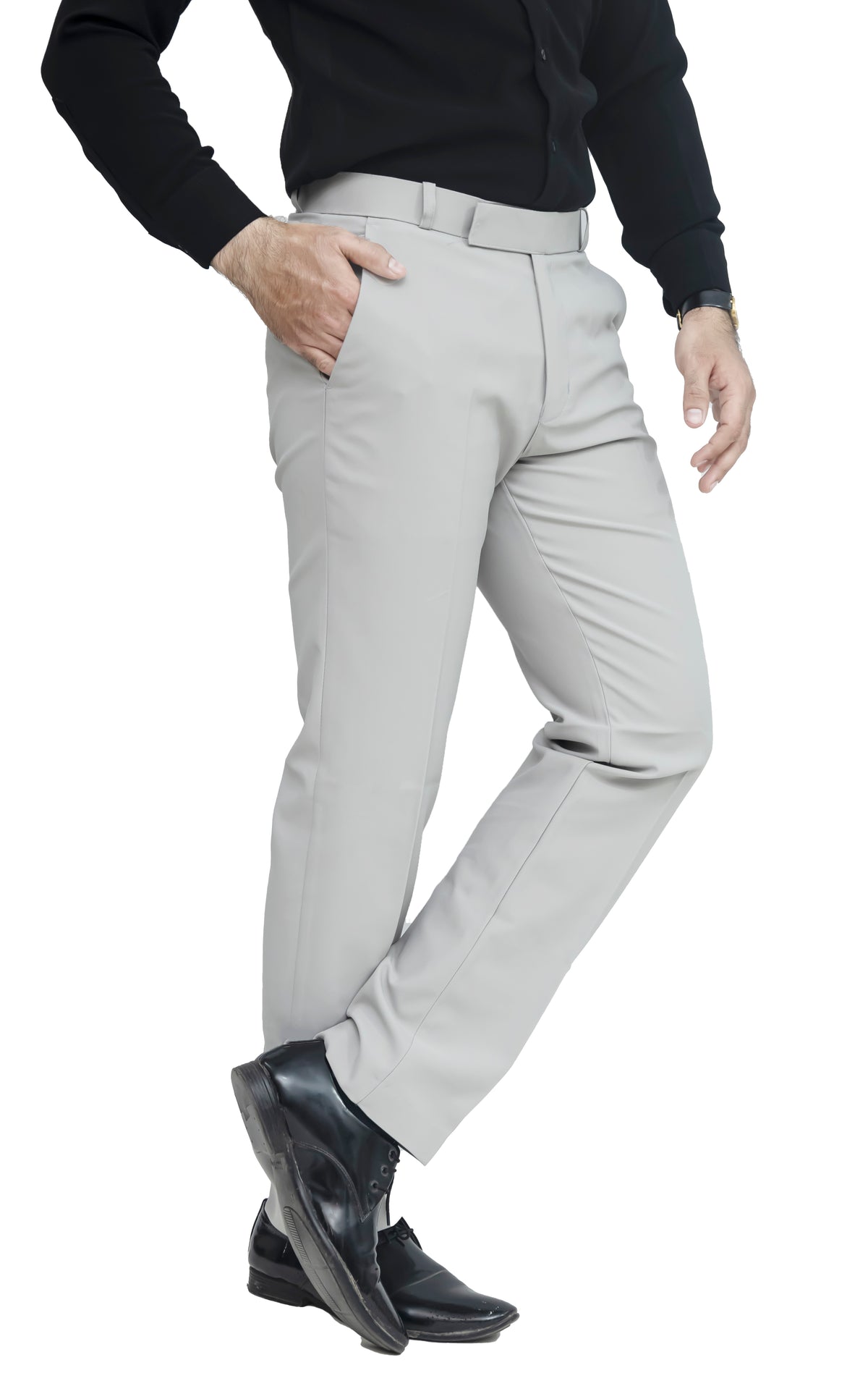 Men's Formal Trouser – Pure Cotton Fabric | Classic Formal Fit Pant (Light Grey)