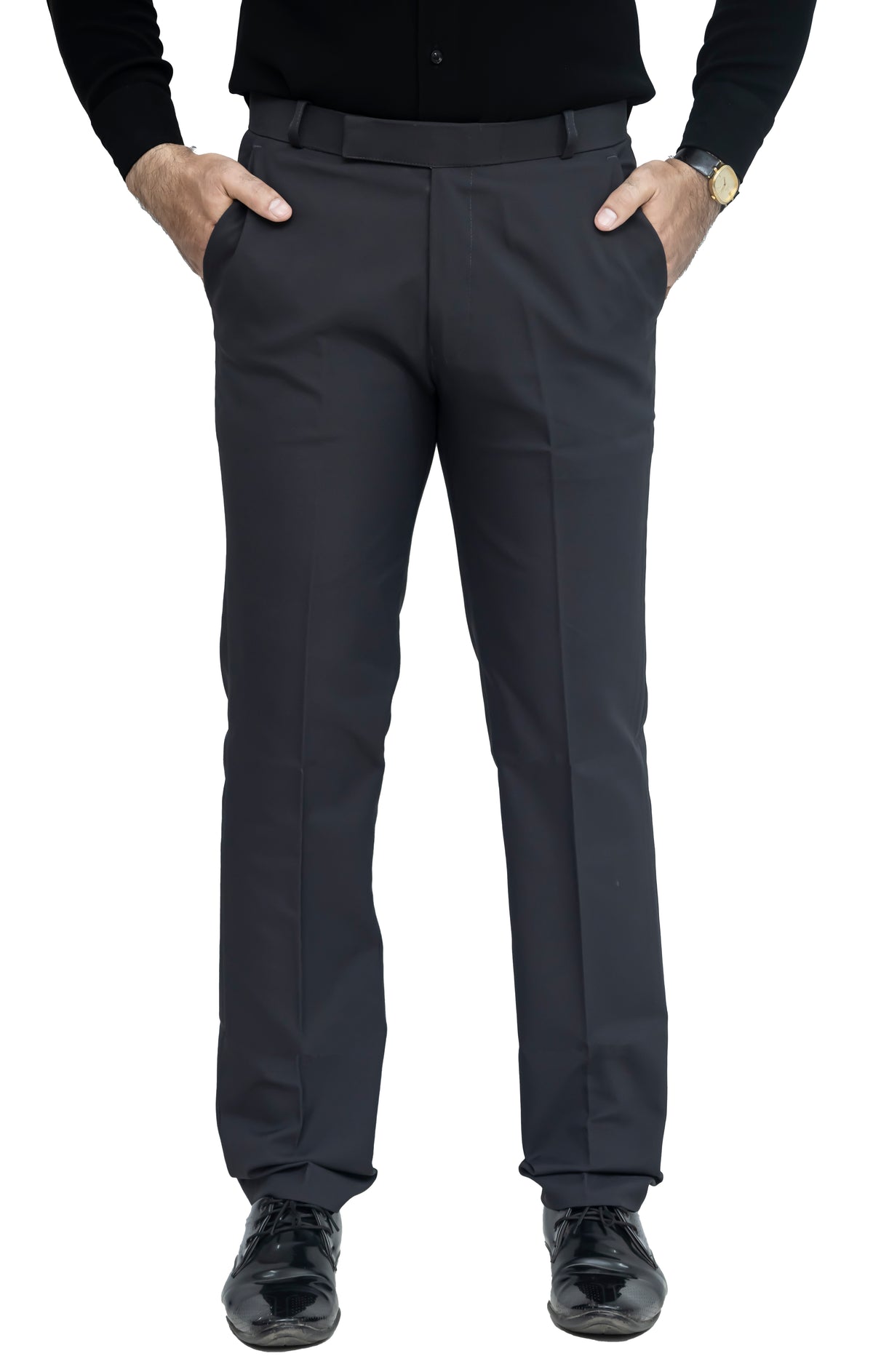 Men's Formal Trouser – Pure Cotton Fabric | Classic Formal Fit Pant (Charcoal Grey)