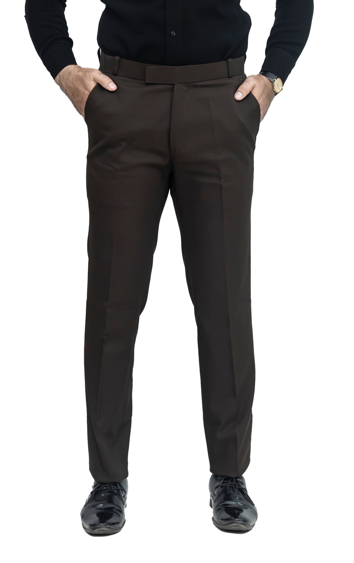 Men's Formal Trouser – Pure Cotton Fabric | Classic Formal Fit Pant (Dark Brown)