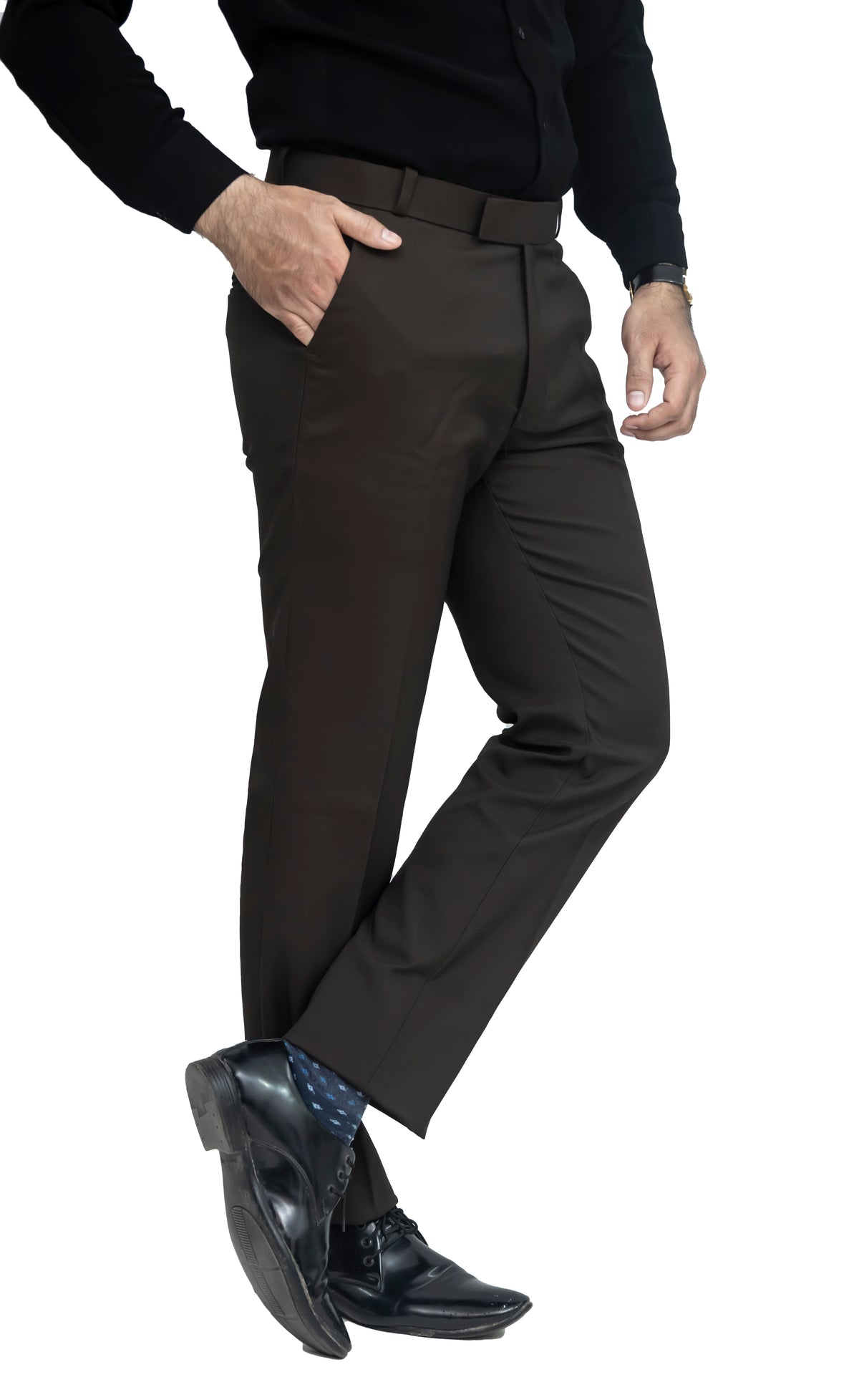 Men's Formal Trouser – Pure Cotton Fabric | Classic Formal Fit Pant (Dark Brown)