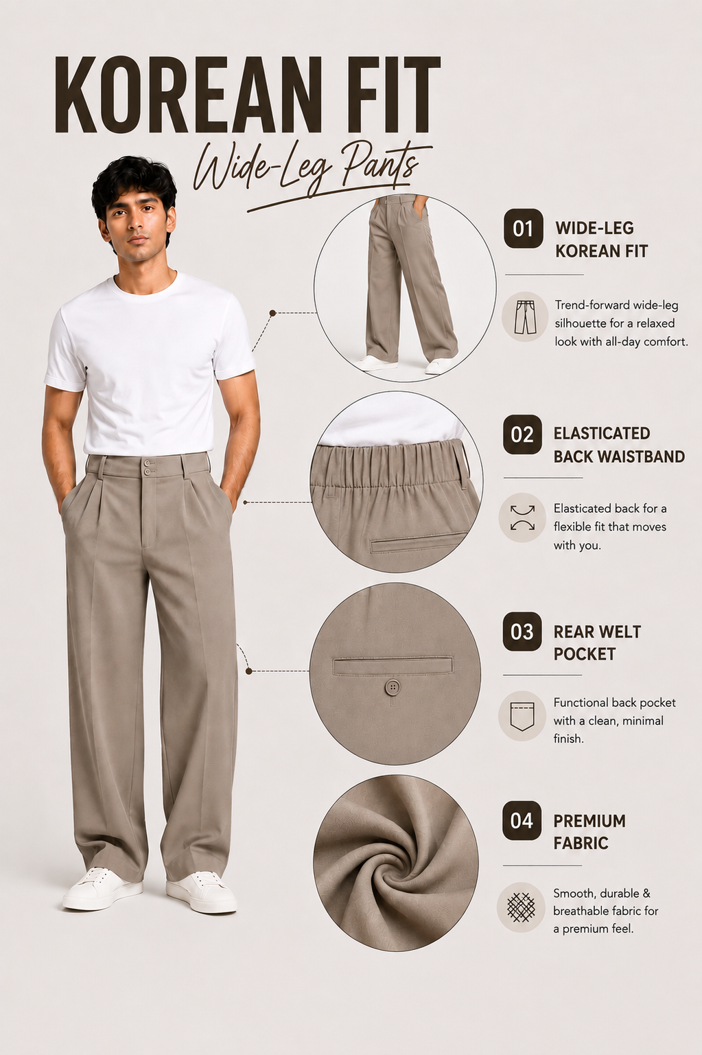 KOREAN WIDE LEG PANTS-WARM STONE
