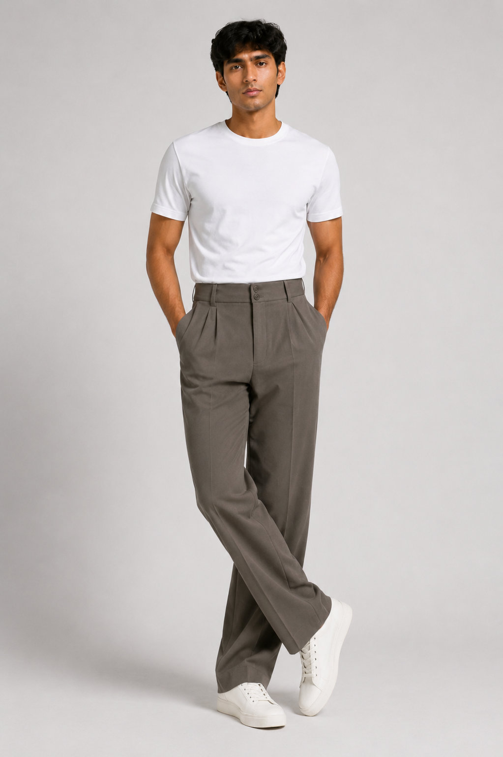 KOREAN WIDE LEG PANTS- MOCHA TAUPE