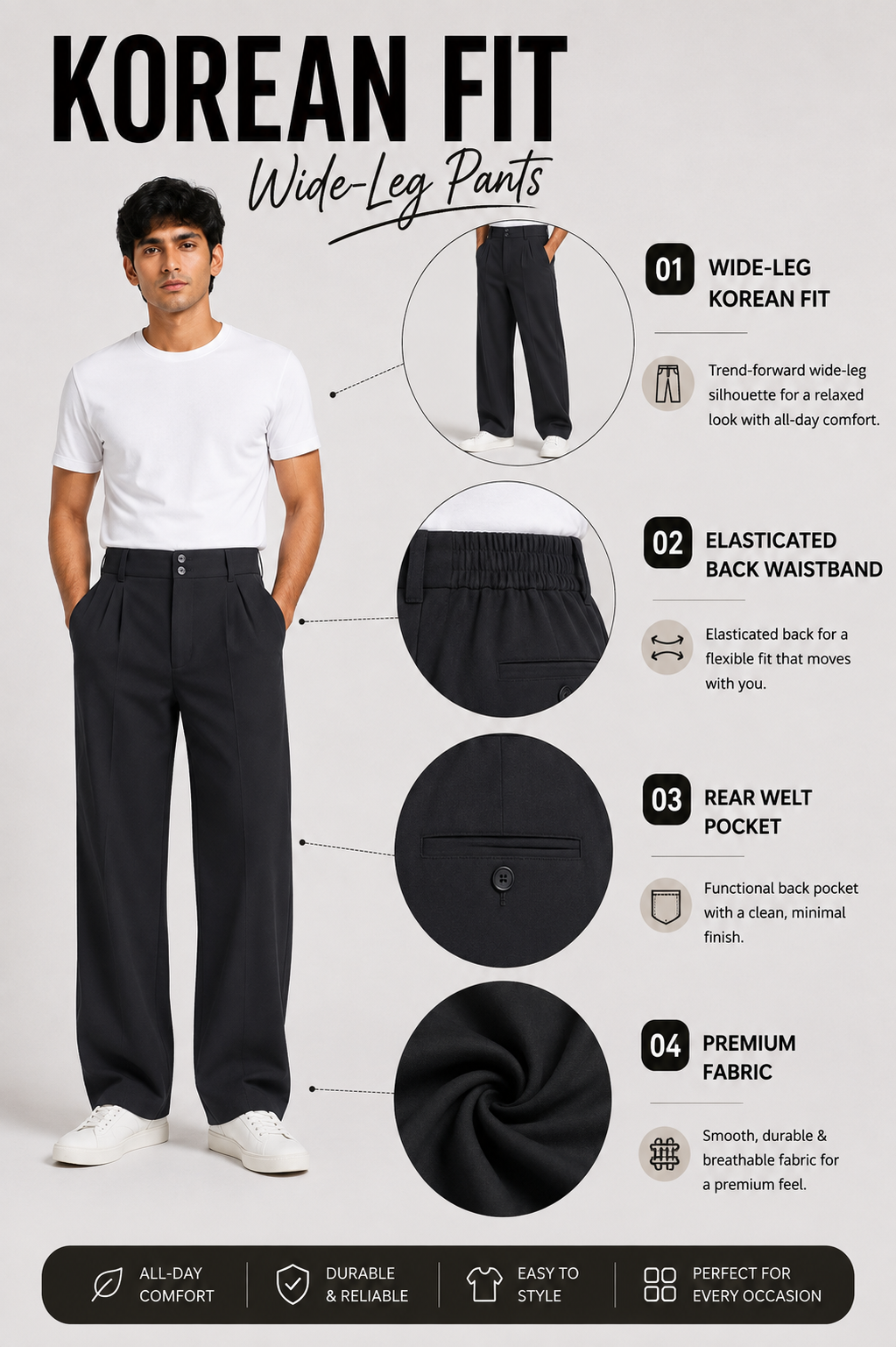 KOREAN WIDE LEG PANTS-MIDNIGHT BLACK