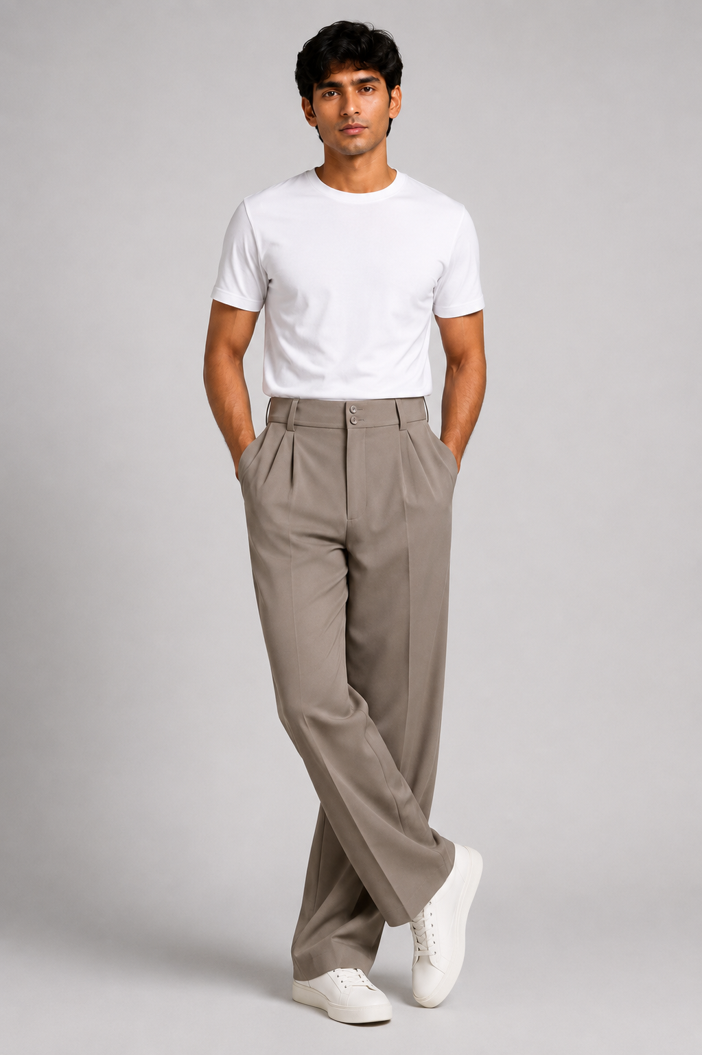 KOREAN WIDE LEG PANTS-WARM STONE