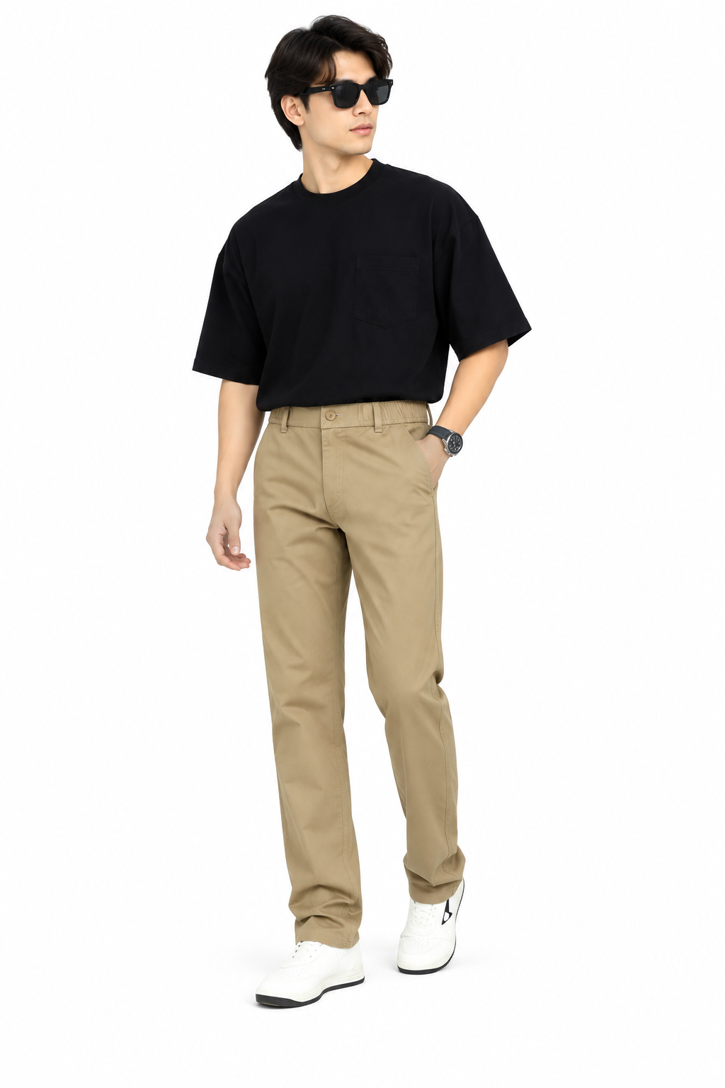 Men's Linen Blend Baggy Fit Trouser – Desert Khaki