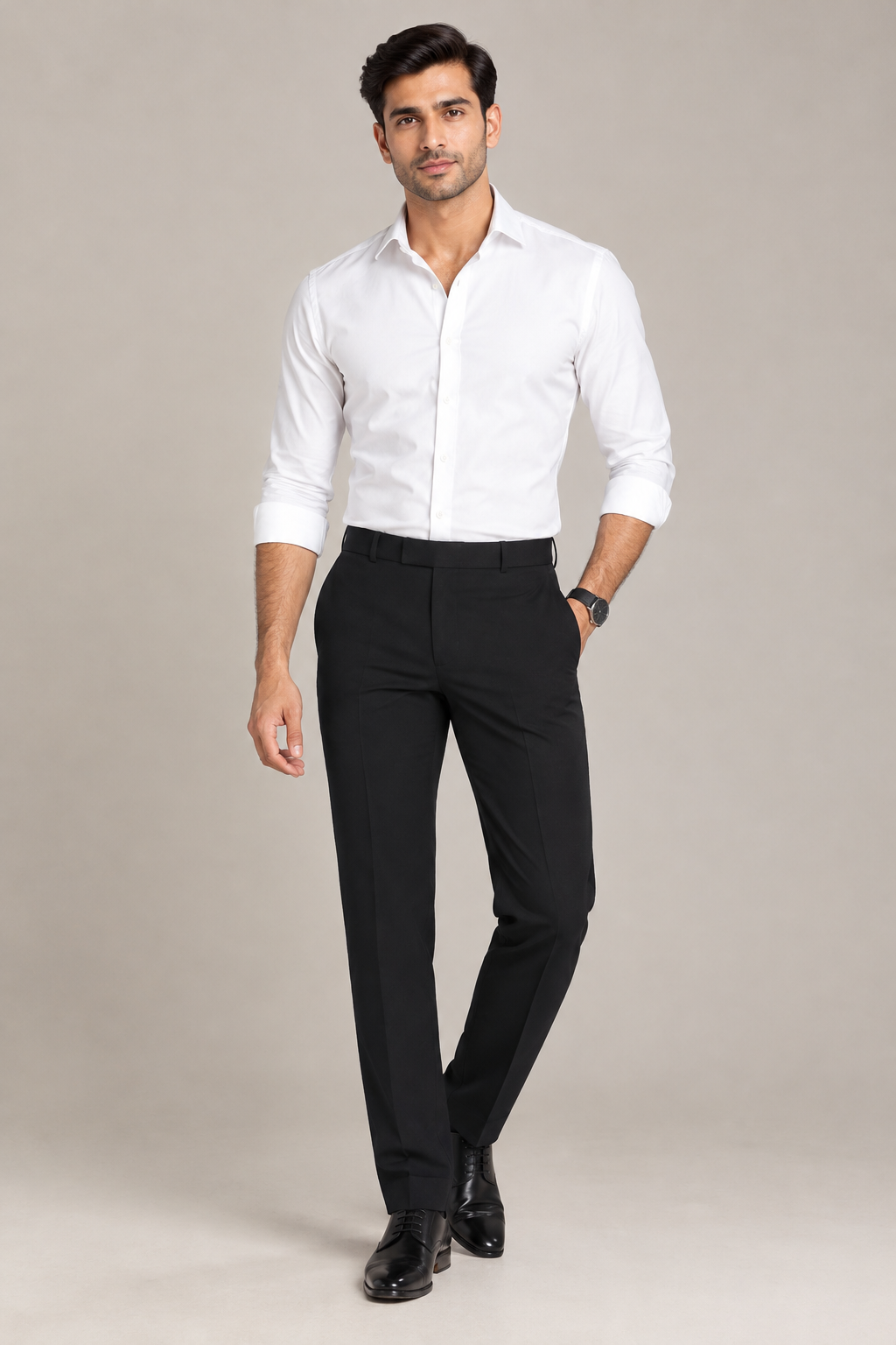 Men's Formal Trouser – Italian Lachka Fabric | Regular Fit (Black)