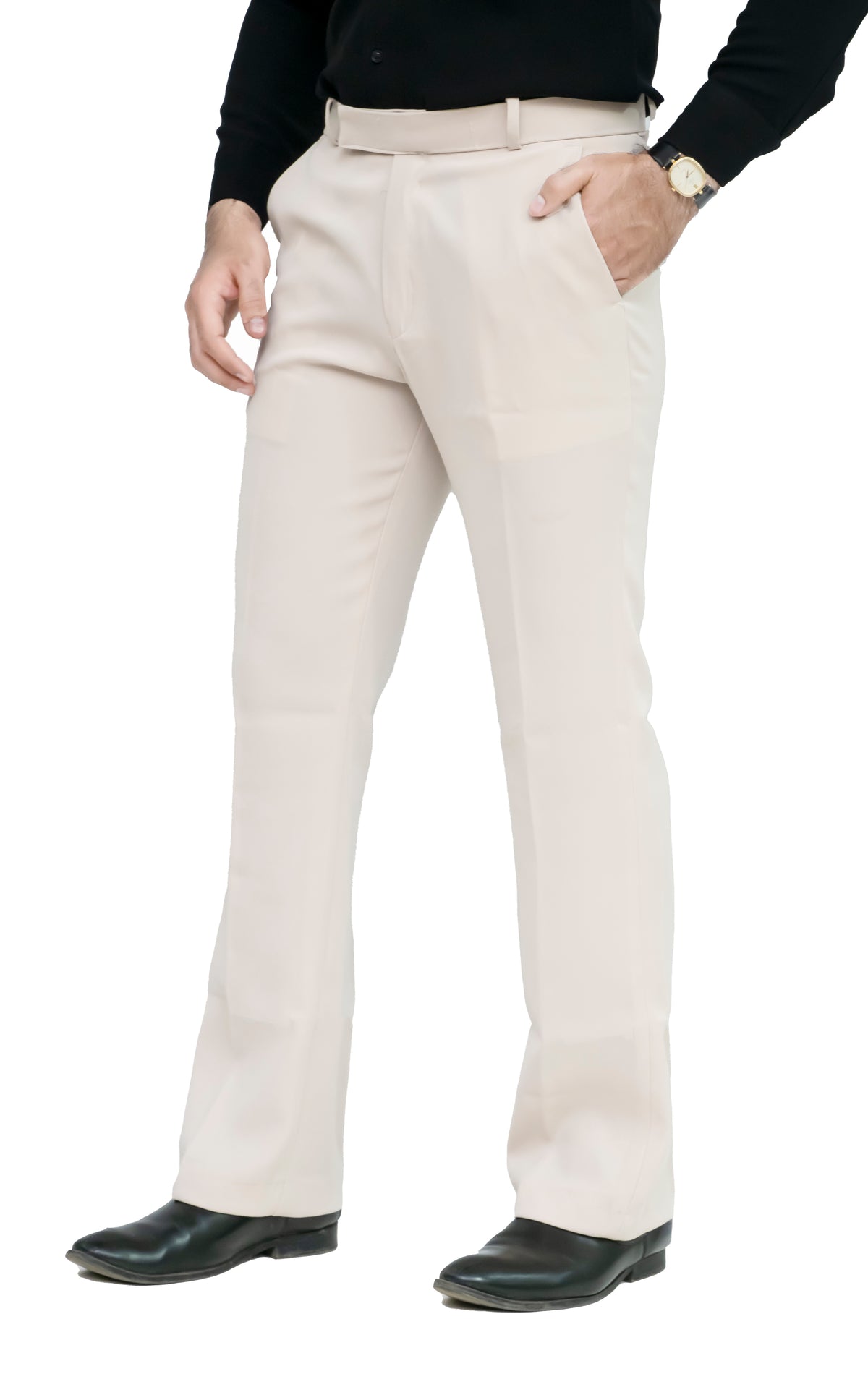 Men's Bootcut Formal Trouser – Imported Taiwan Fabric | 4 Pocket Premium Pant (Beige)