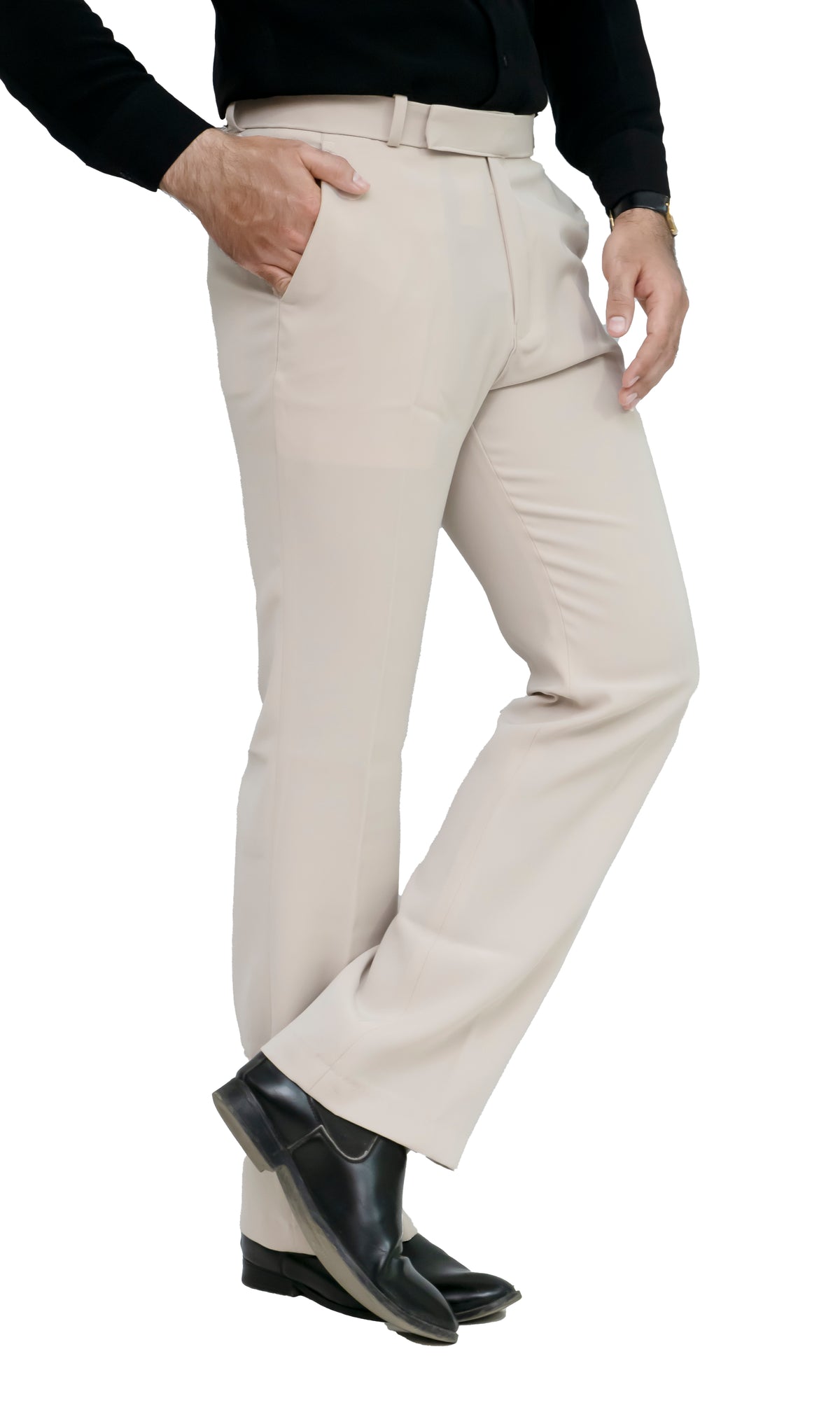Men's Bootcut Formal Trouser – Imported Taiwan Fabric | 4 Pocket Premium Pant (Beige)