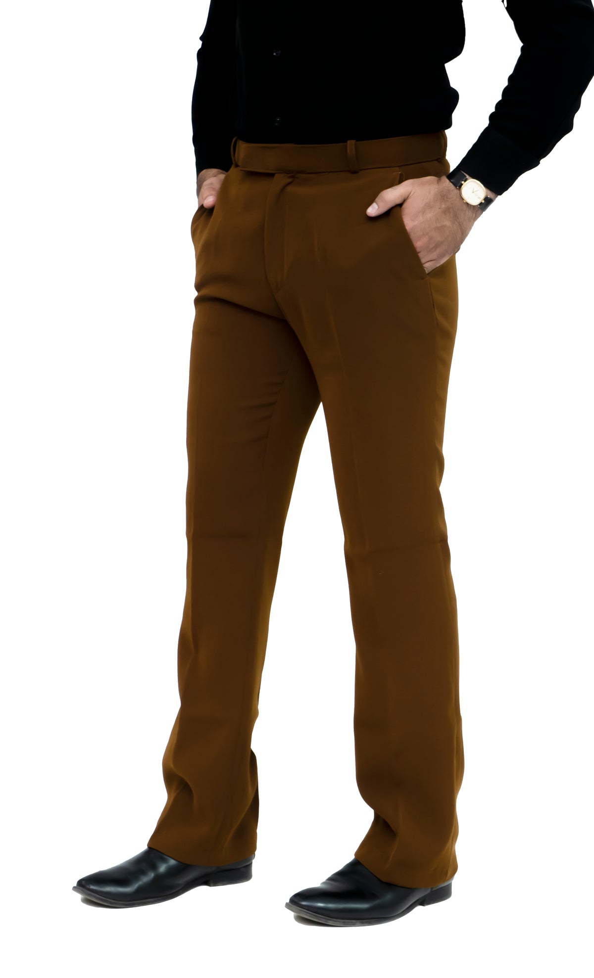 Men's Bootcut Formal Trouser – Imported Taiwan Fabric | 4 Pocket Premium Pant (Coffee Brown)