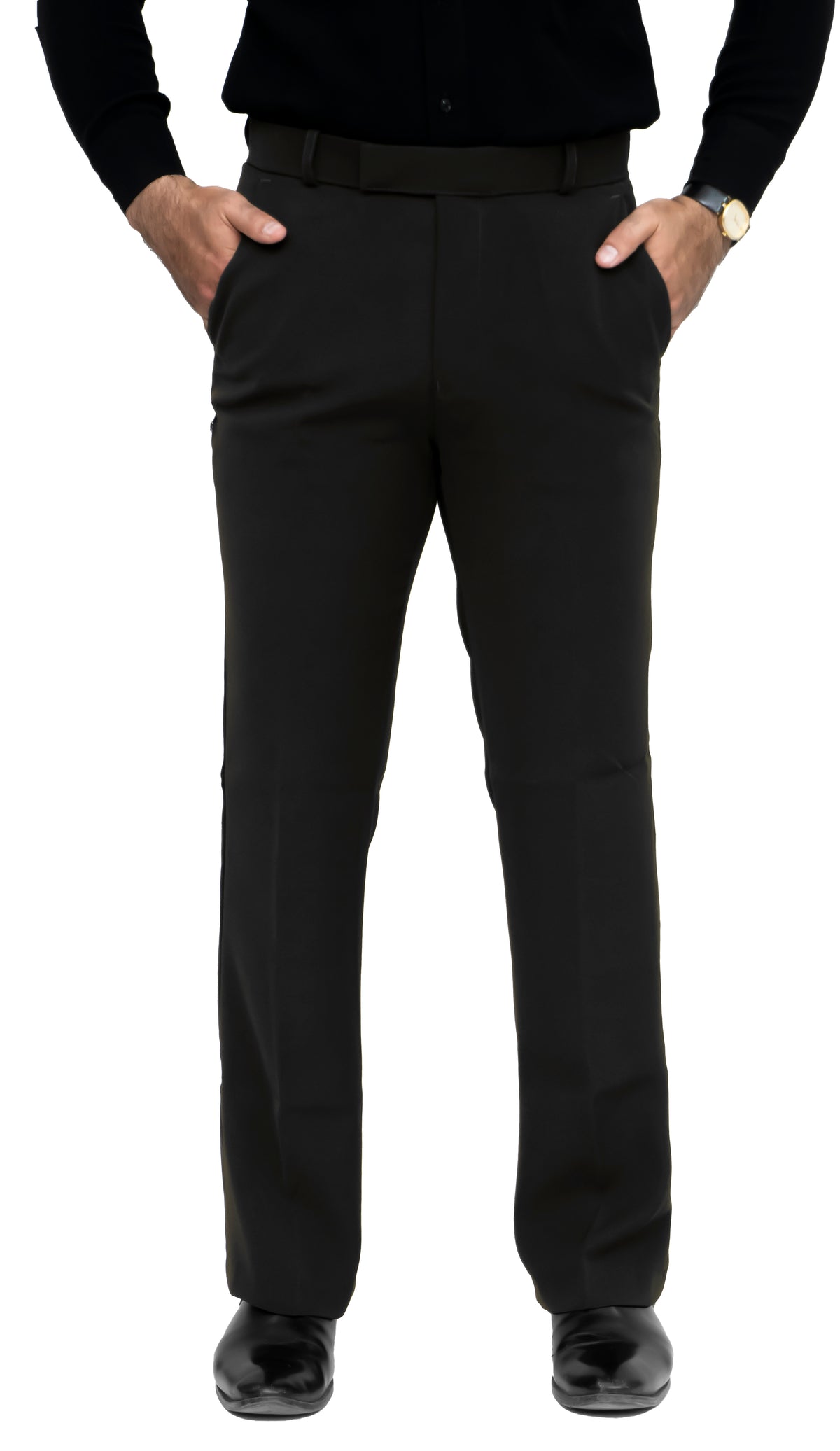 Men's Bootcut Formal Trouser – Imported Taiwan Fabric | 4 Pocket Premium Pant (Jet Black)