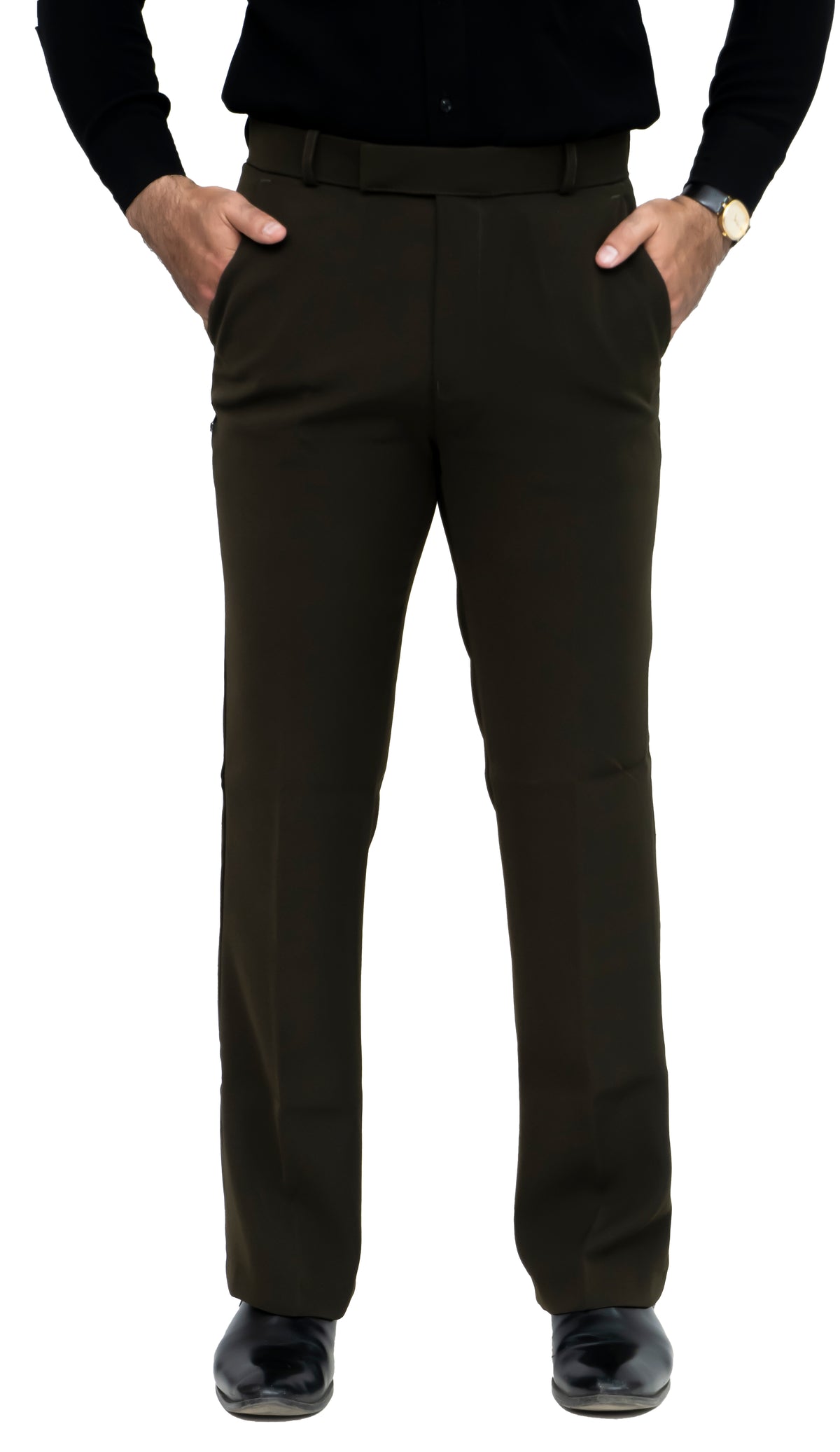 Men's Bootcut Formal Trouser (Olive Green)