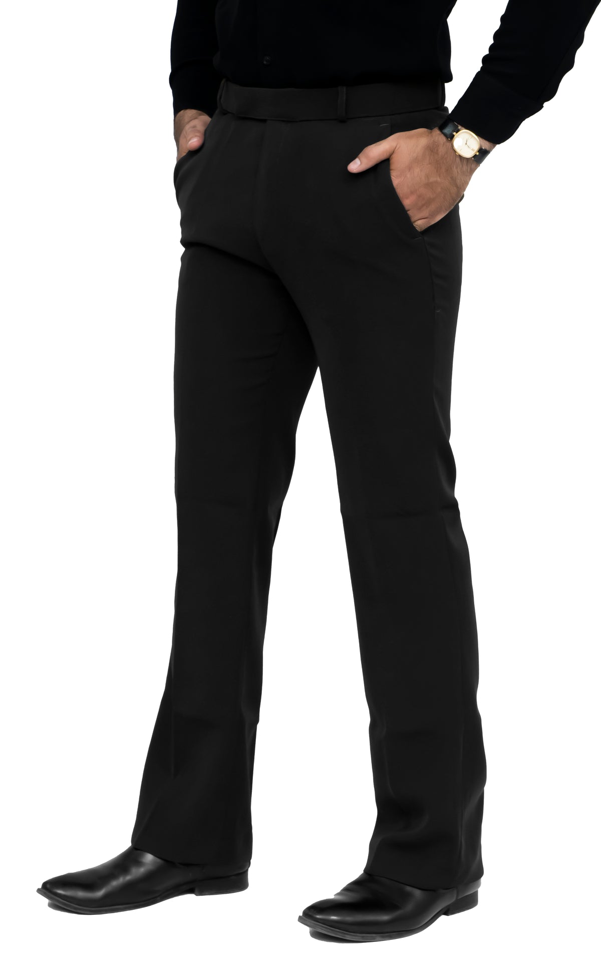 Men's Bootcut Formal Trouser – Imported Taiwan Fabric | 4 Pocket Premium Pant (Jet Black)